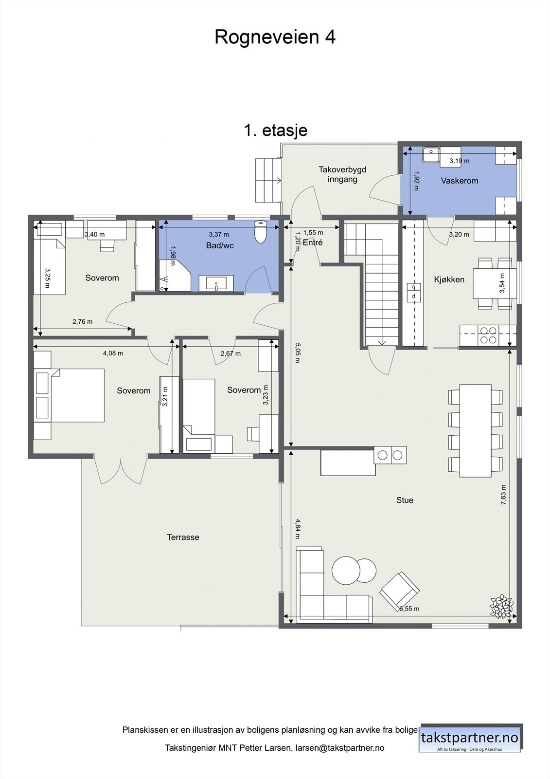 Planskisse 1. etasje. Galleribilde