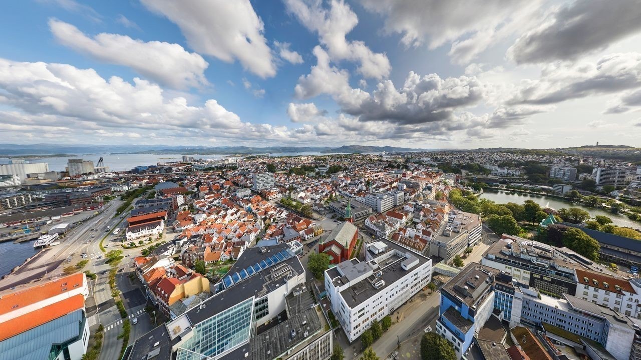 Luftfoto Stavanger sentrum Galleribilde