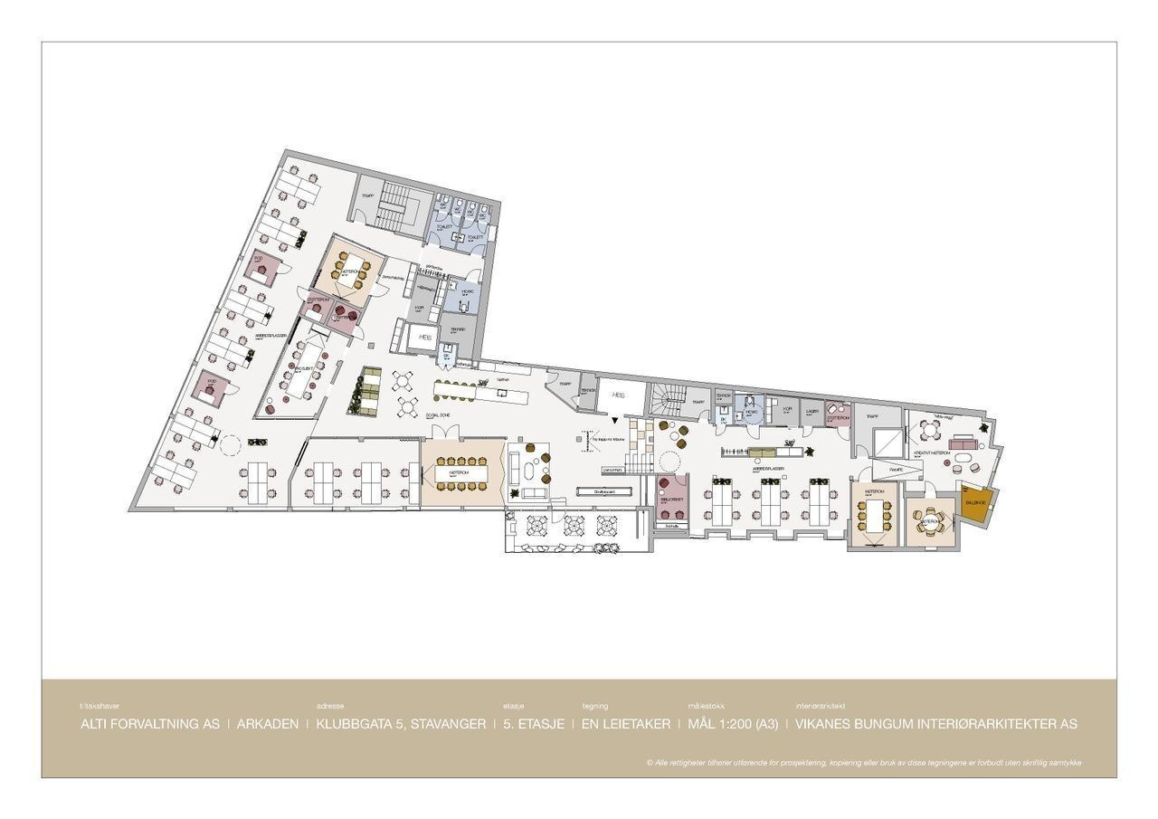 Areal på venstre del av etasjen/tegning er til leie. Se neste bilde. Galleribilde