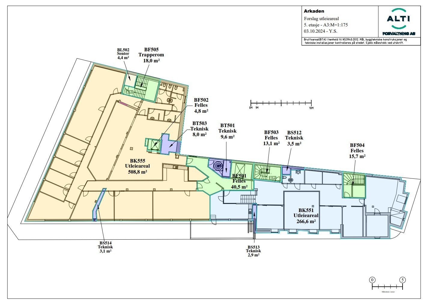 Areal merket gult tilbys for leie Galleribilde