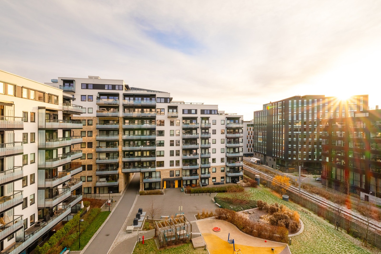 Balkongen har en fin og luftig beliggenhet mot fellesområder. Galleribilde