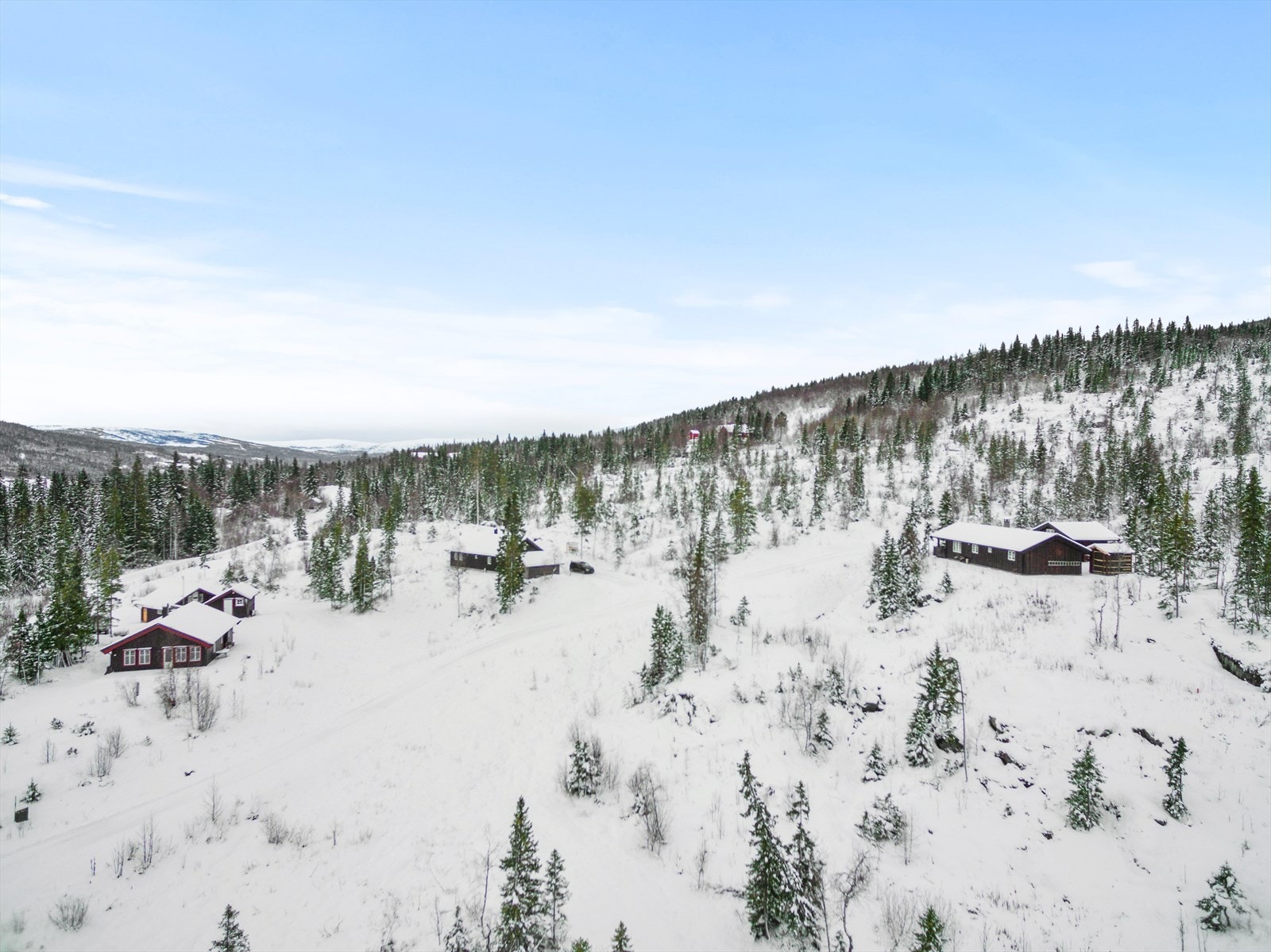 Ålen hyttefelt er en fin plass til både sommer- og vinterhytte med flott natur og terreng Galleribilde