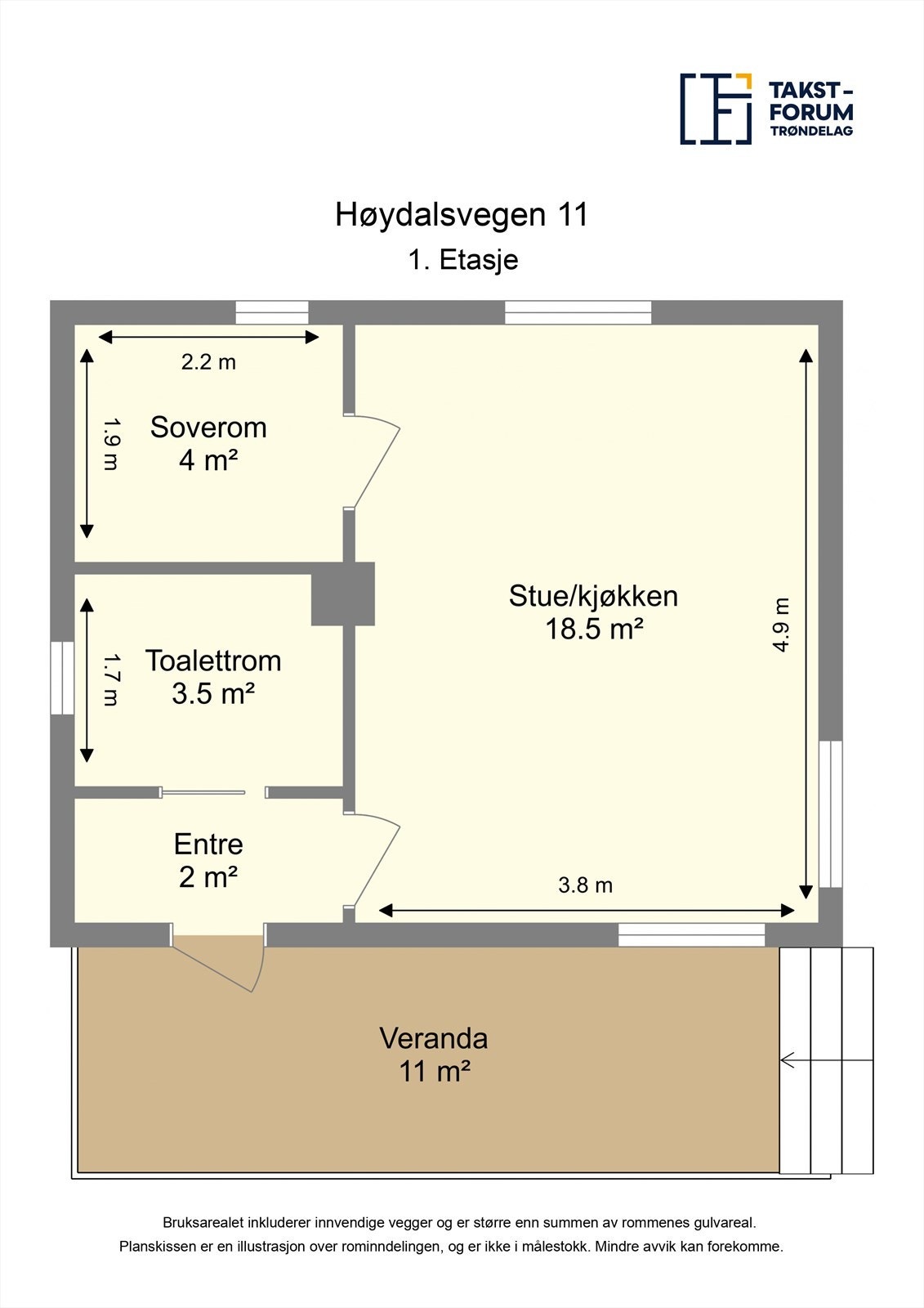 Planskisse Hytte. Galleribilde