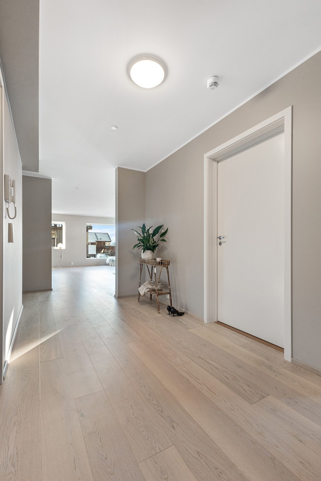 Romslig, lys entre. Galleribilde