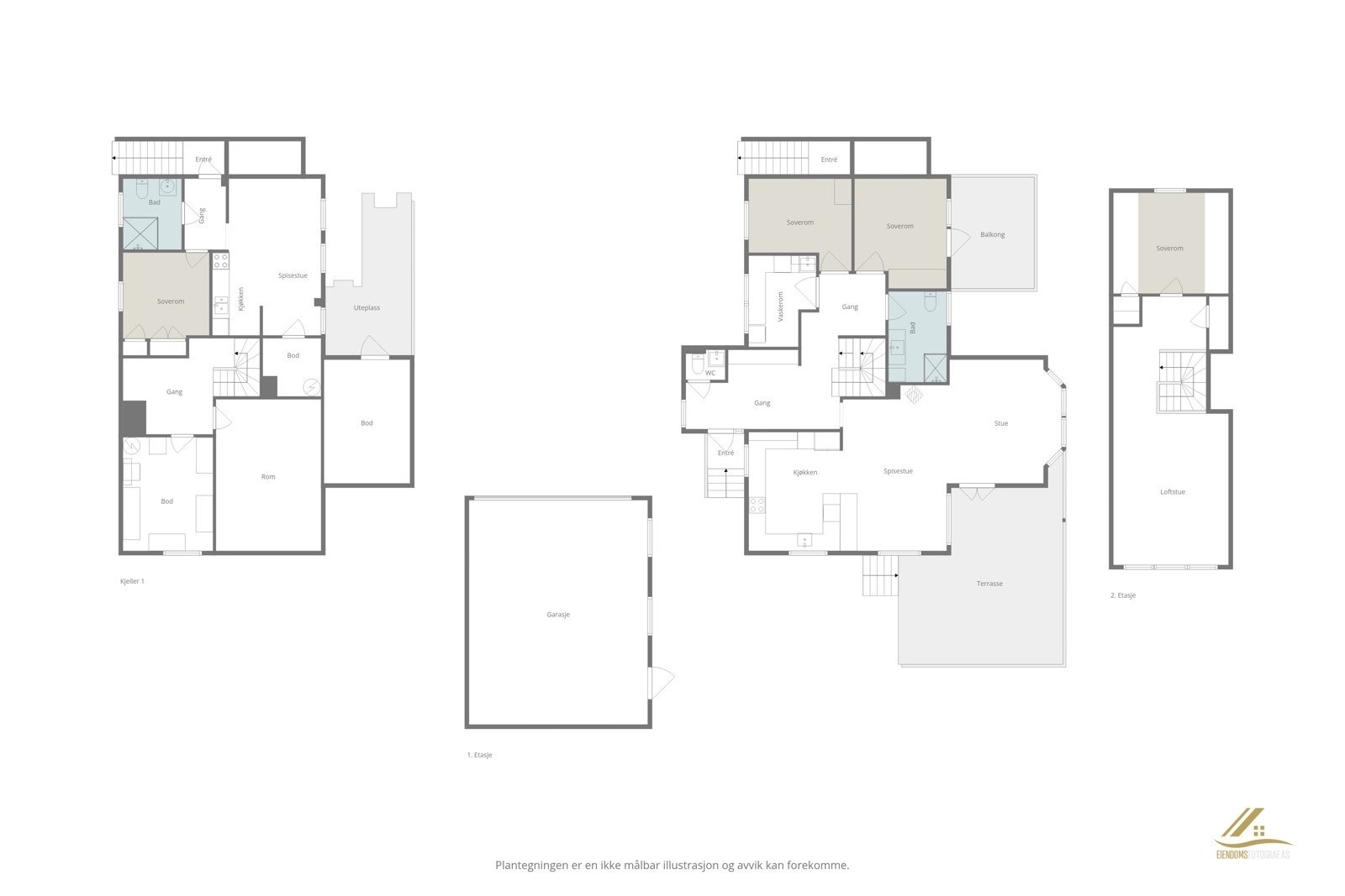 Plantegning alle plan. Galleribilde
