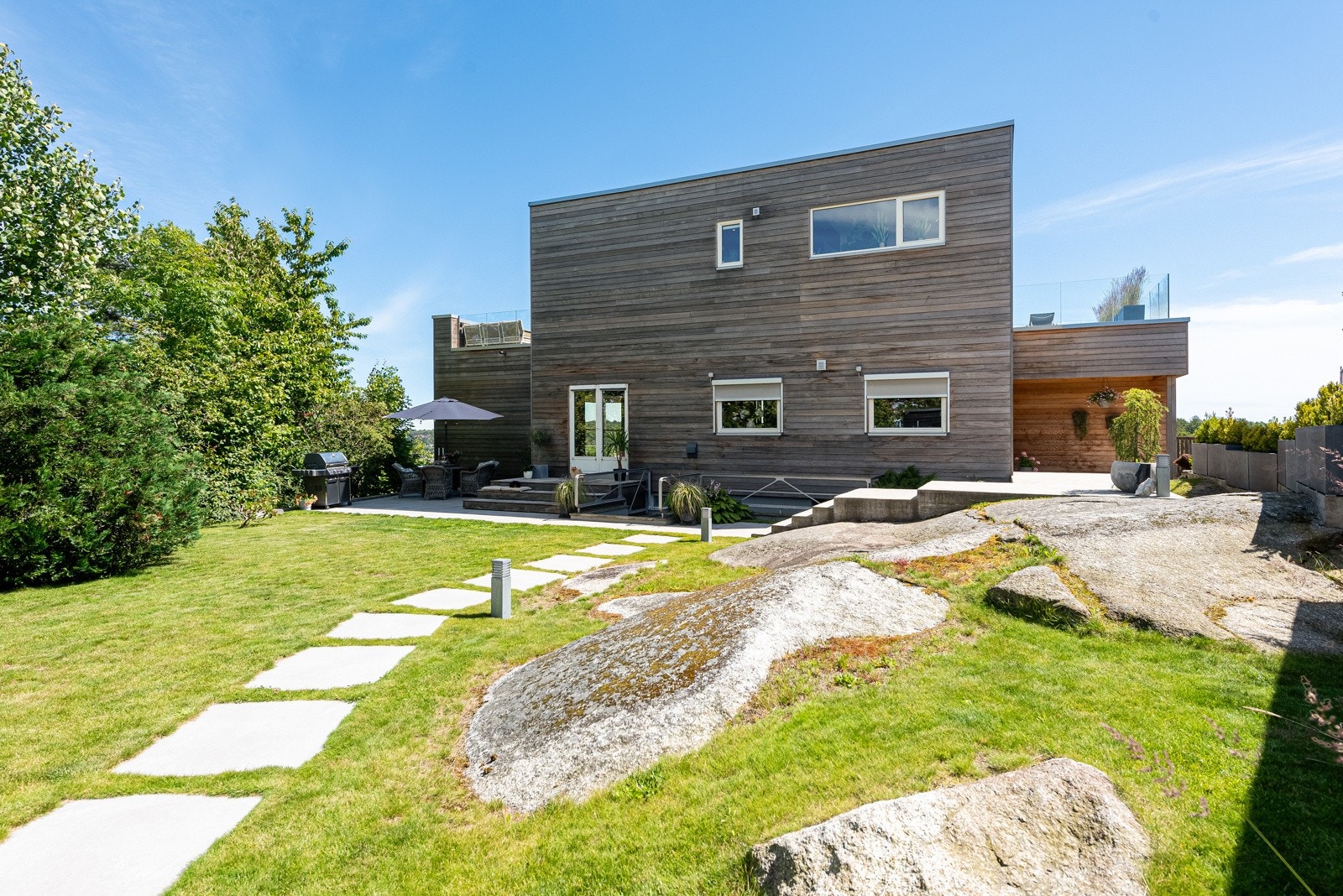 Staselig adkomst til boligen via lukket port Galleribilde