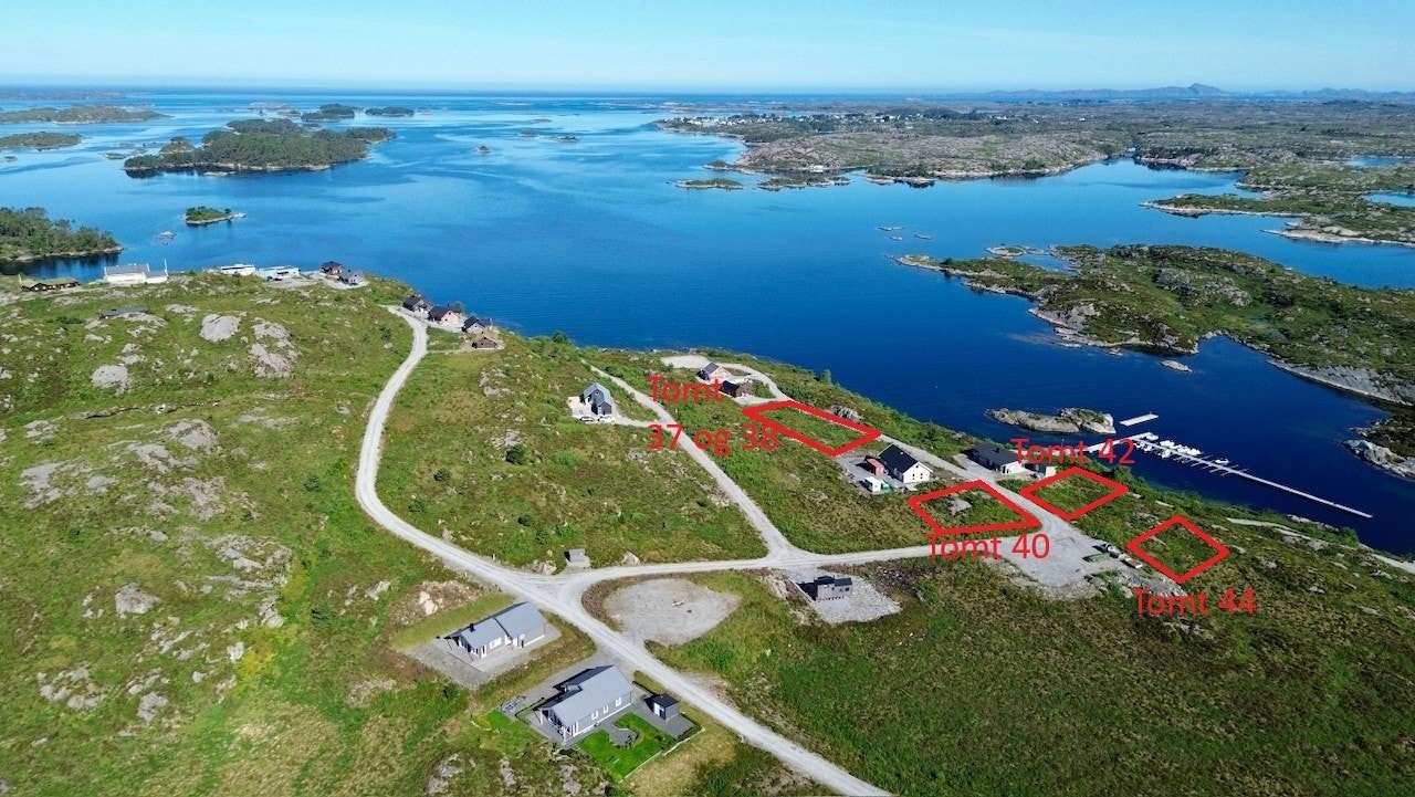 Markering viser kun området med ledige tomter, dette er ikke grensene til tomtene. Galleribilde