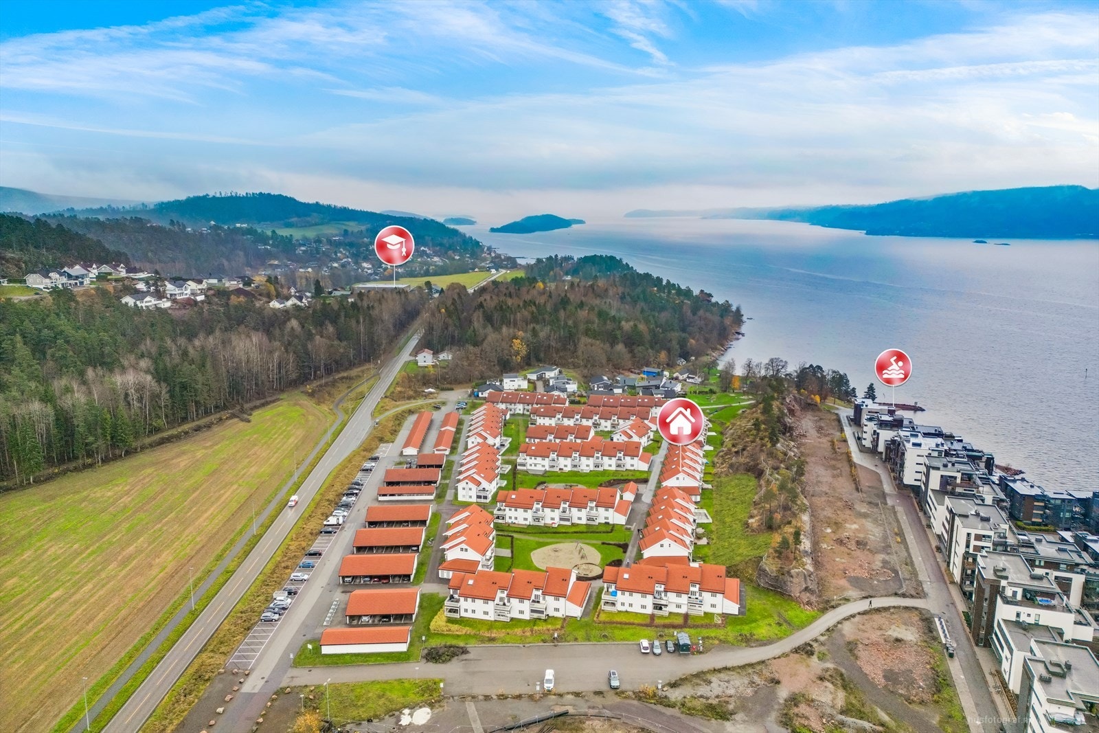 Nærområdene rundt Nordre Jarlsberg Brygge har en rekke muligheter for sport- og fritidsaktiviteter hele året. Galleribilde