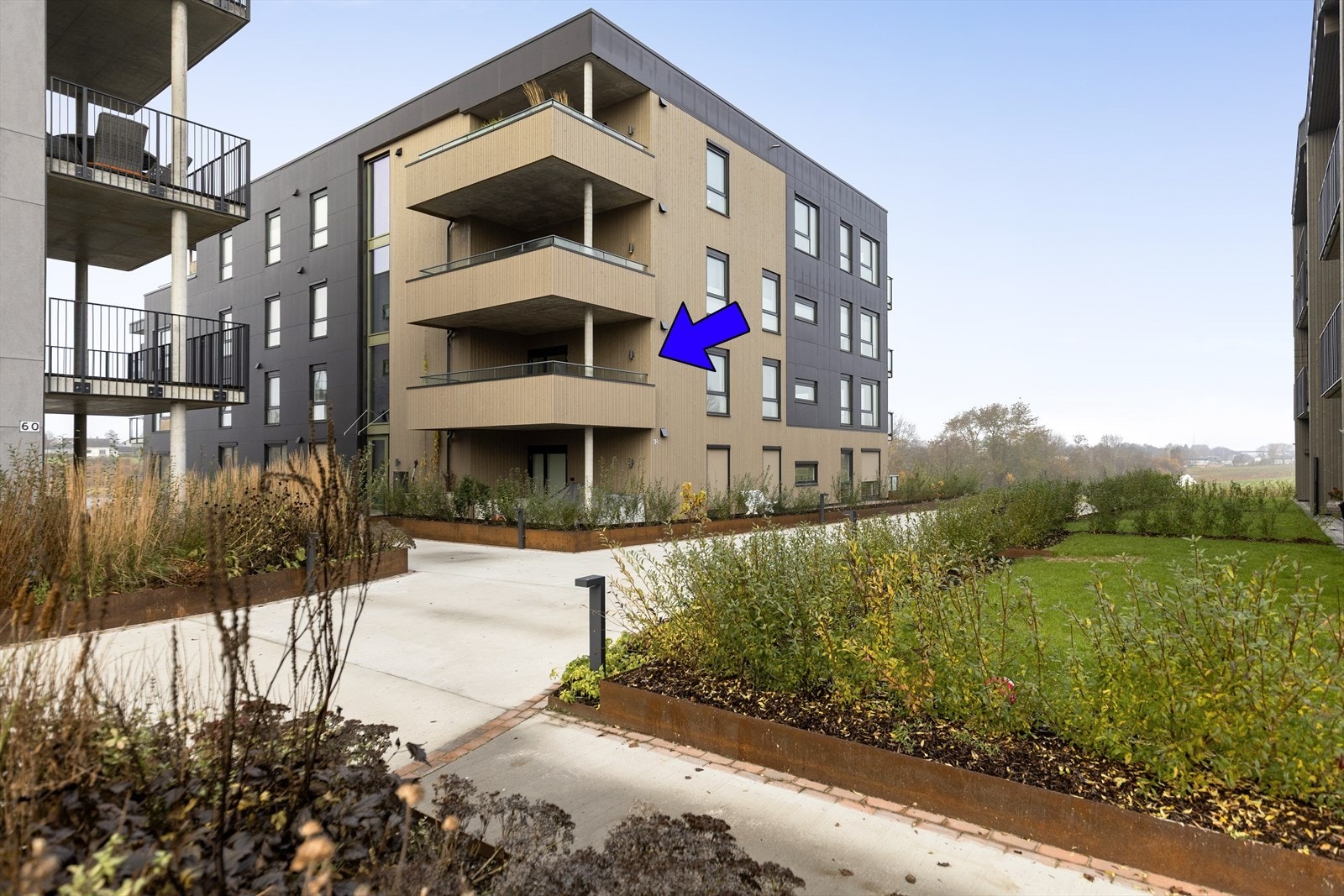 Mellom husene er det lagt til rette for trygge, bilfrie uterom som er godt egnet for fellesskap, lek og liv. Galleribilde