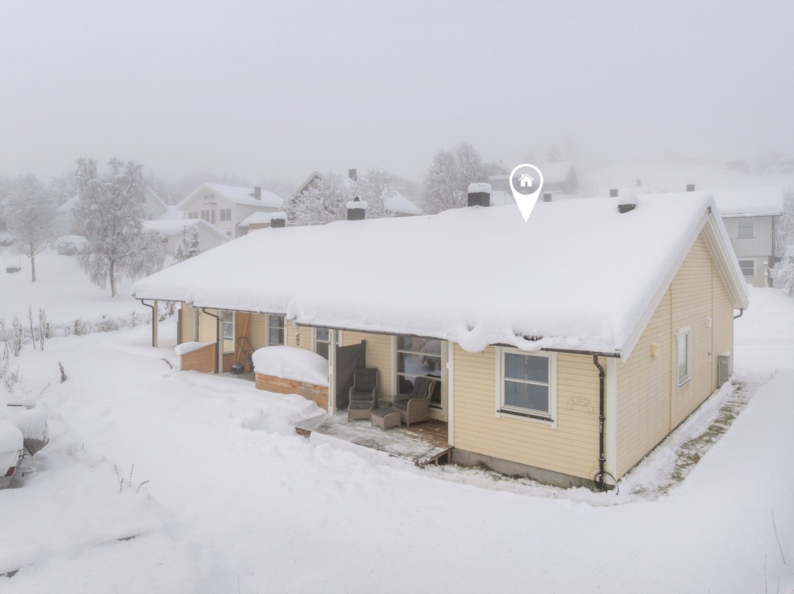 Leiligheten ligger på enden i rekka. Galleribilde