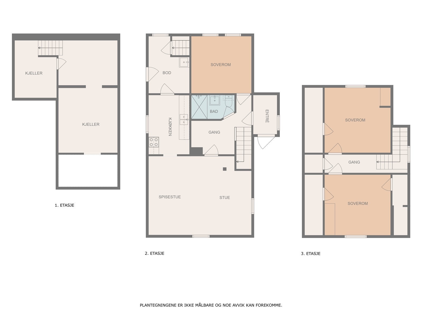 Plantegning alle etasjer. Galleribilde