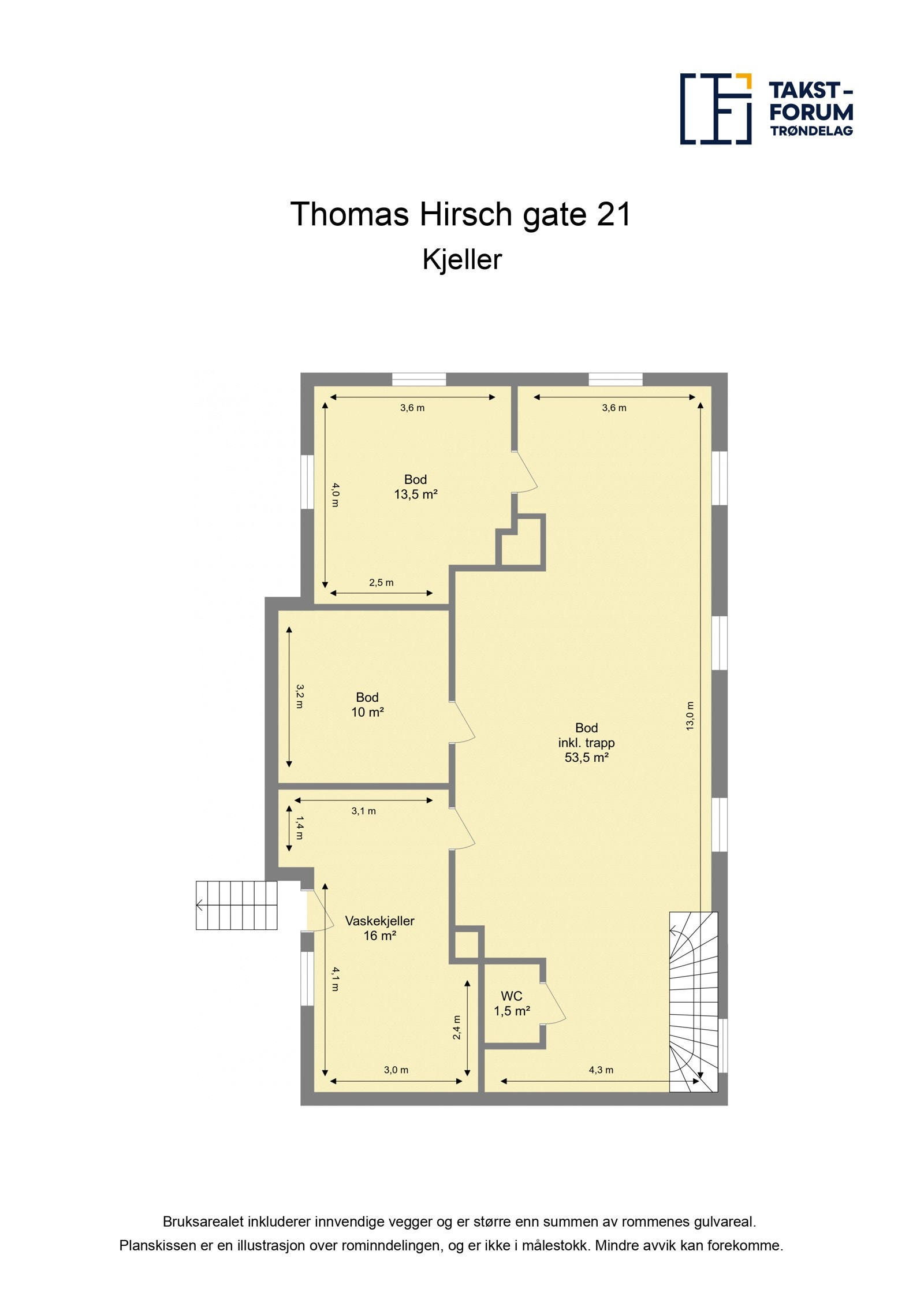 Planskisse kjeller. Galleribilde