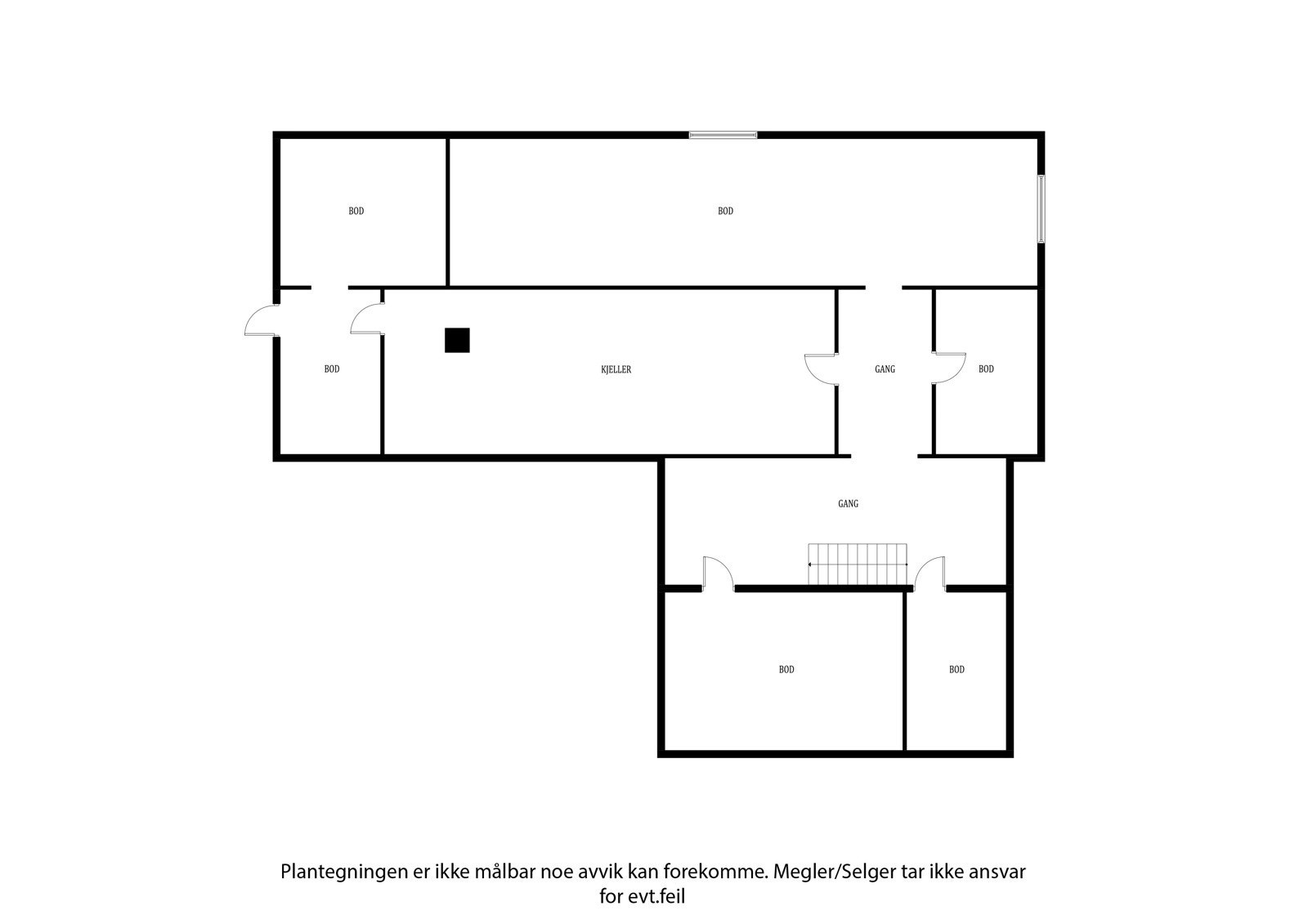 Planløsning for kjelleren - full kjeller med muligheter (takhøyde på ca 2,3 meter) Galleribilde