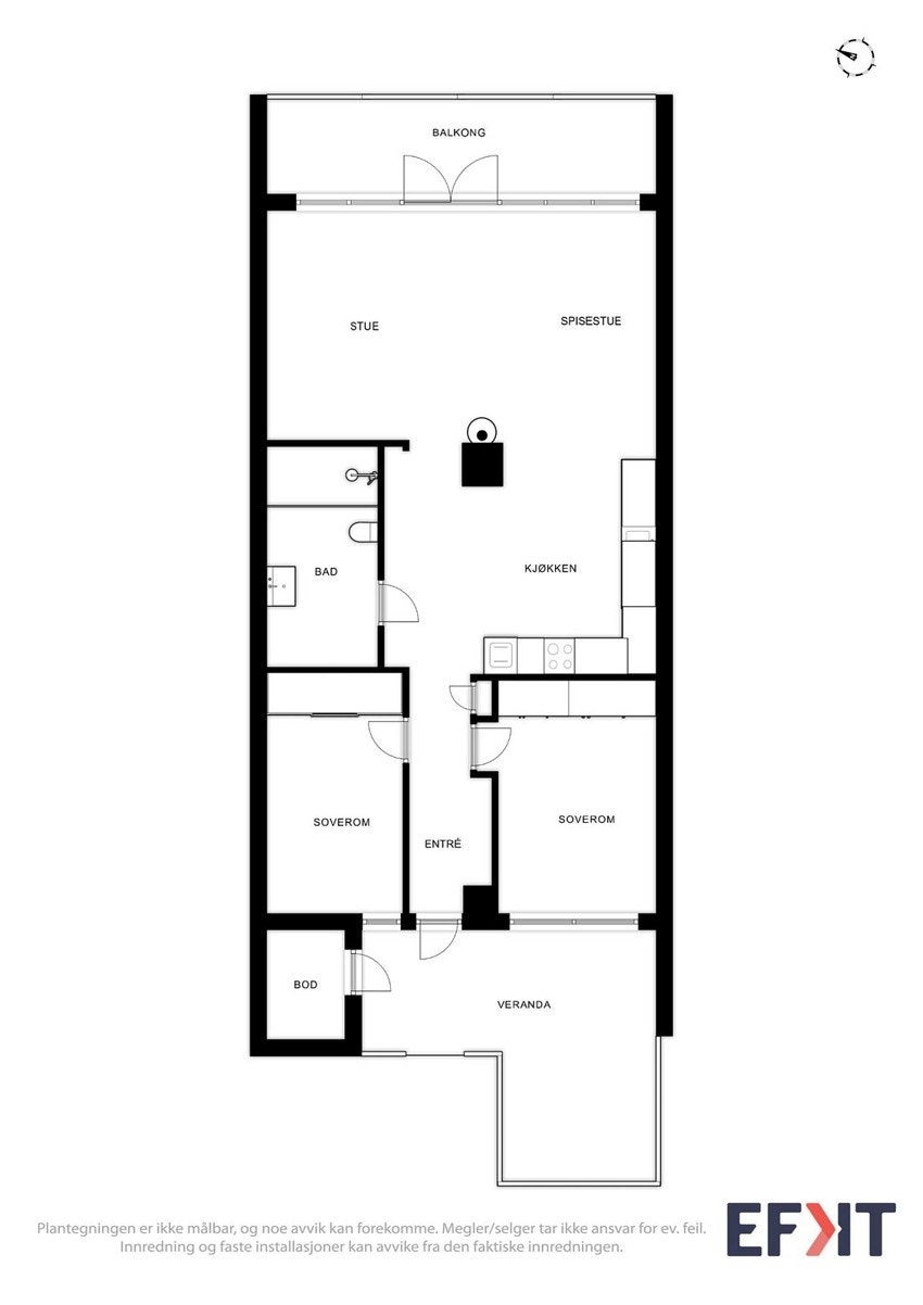 Gjennomgående selveierleilighet med flotte terrasser både mot øst og vest. Galleribilde