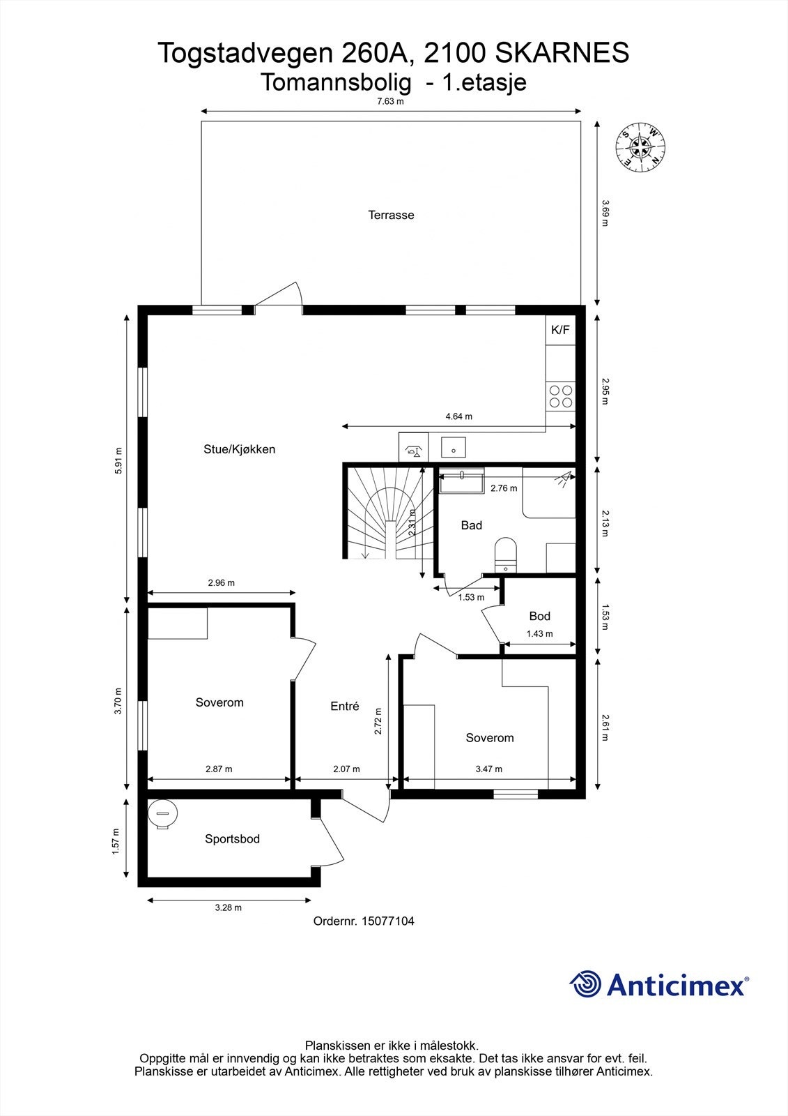 Plantegning - 1.etasje. Galleribilde