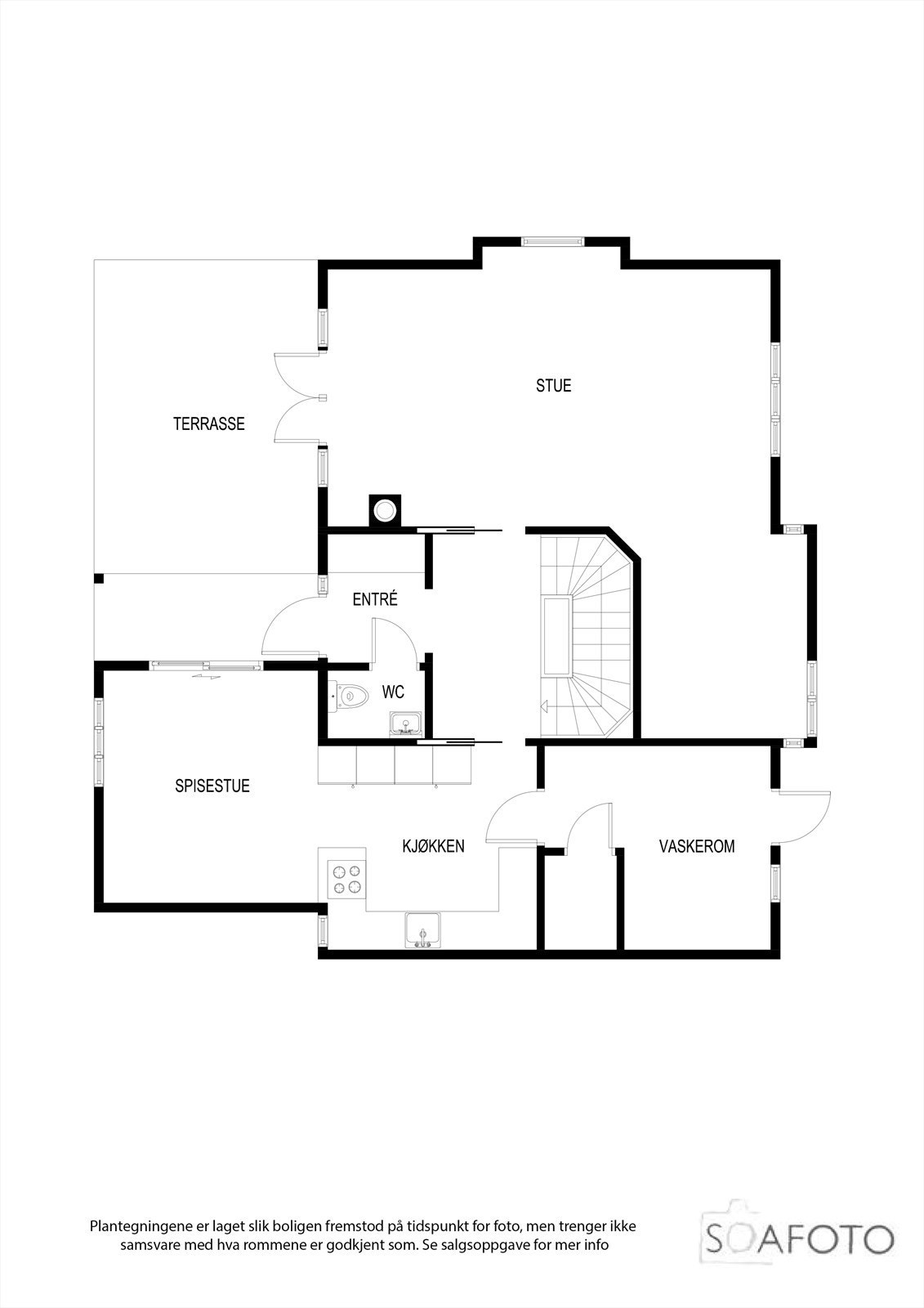 Plantegning 1. etasje Galleribilde