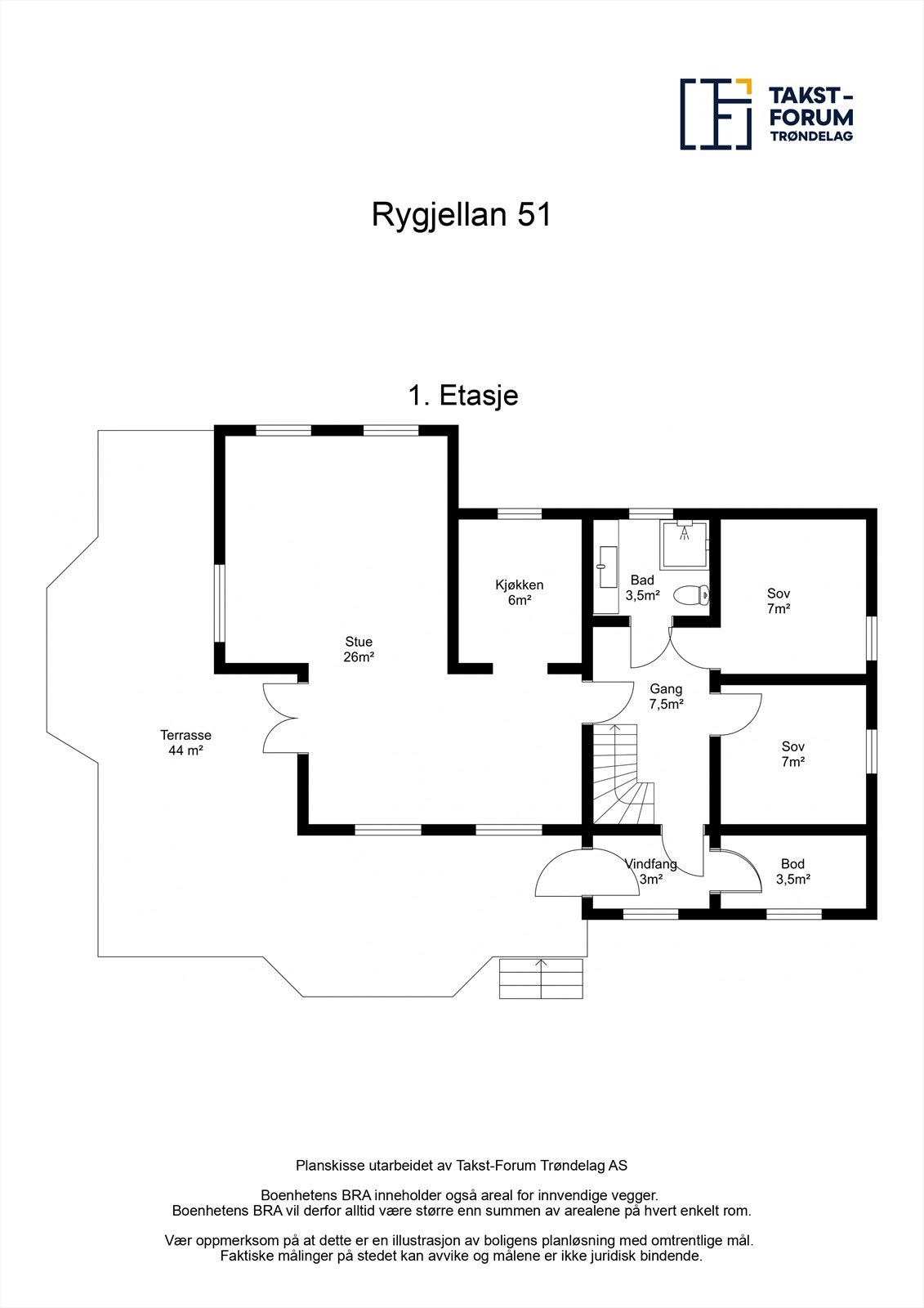 Planskisse 1. etasje Galleribilde