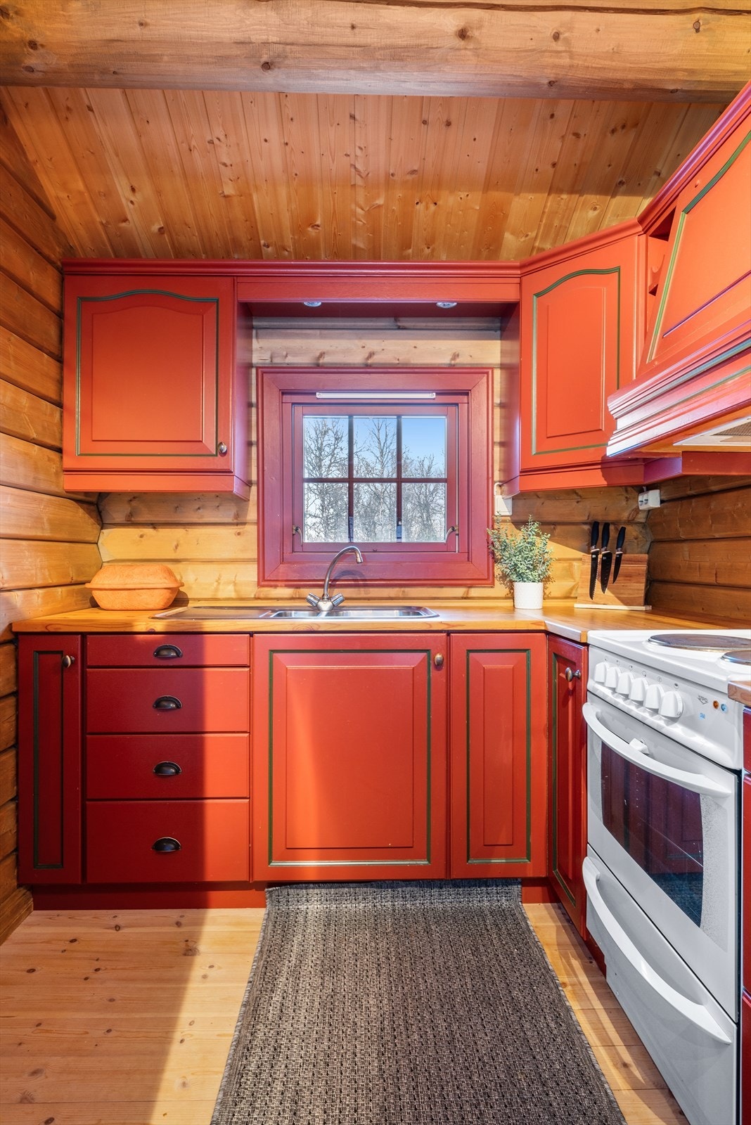 Hytta har innlagt vann hele året. Galleribilde