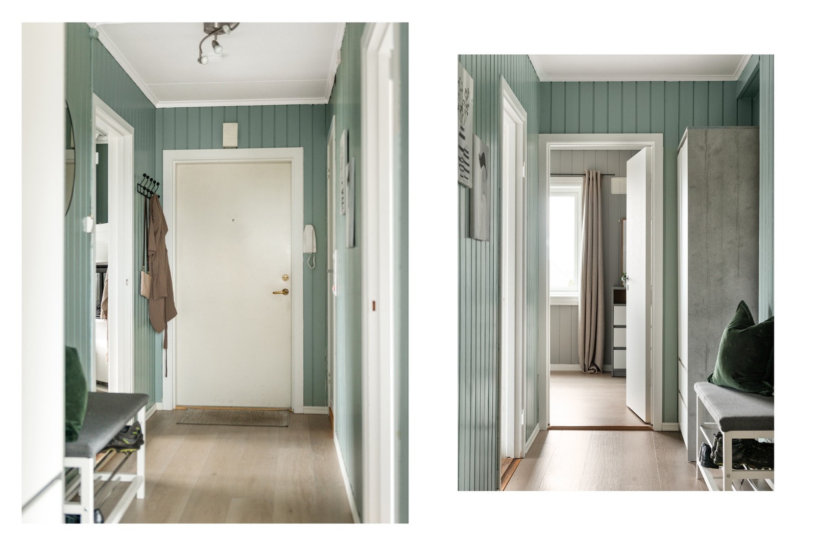 Gang med plass til klær og sko. Galleribilde