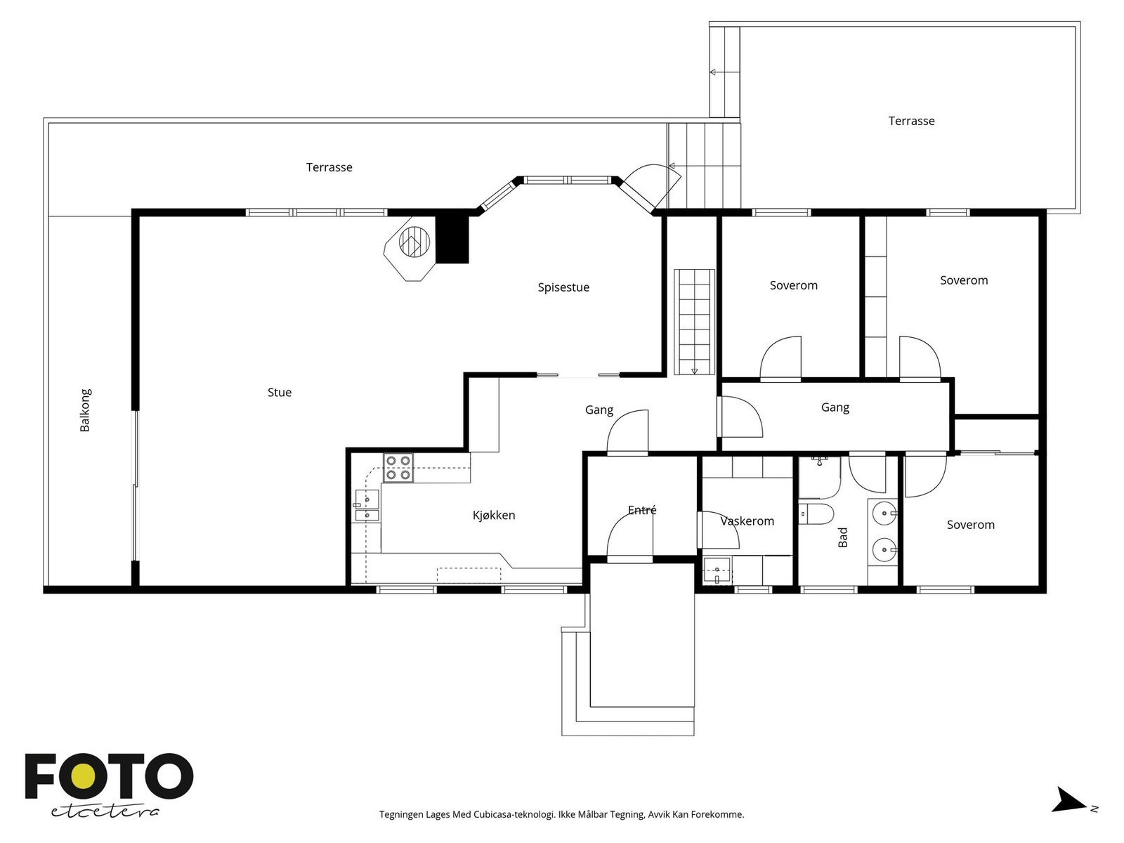 Planillustrasjon av boligens 1.etg. Galleribilde