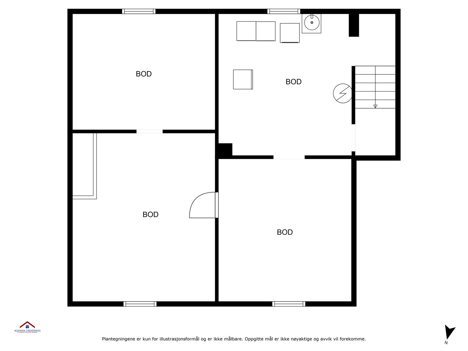 Plantegning underetasje Galleribilde