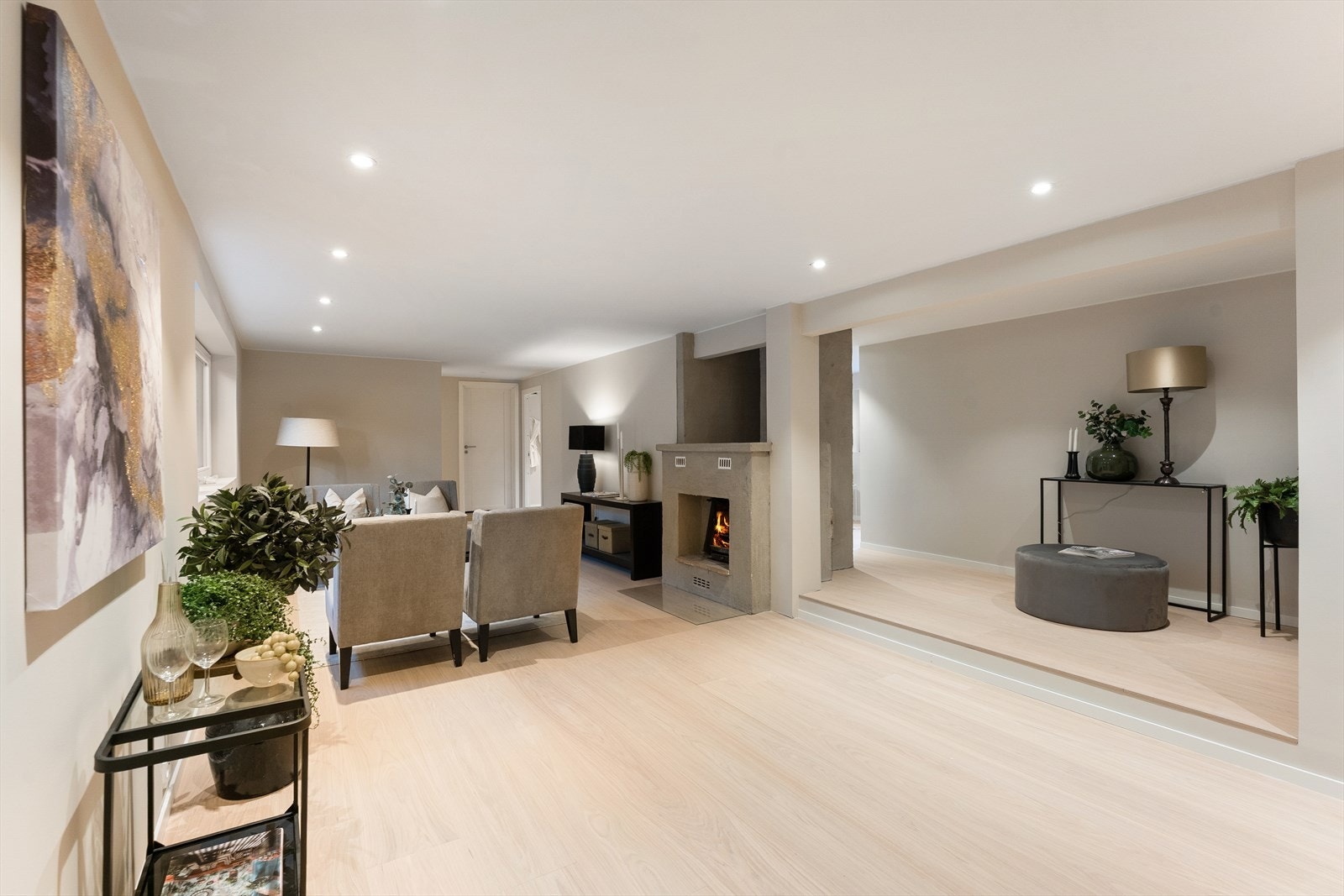 Peis i kjellerstue gir en varm og hyggelig atmosfære. Galleribilde