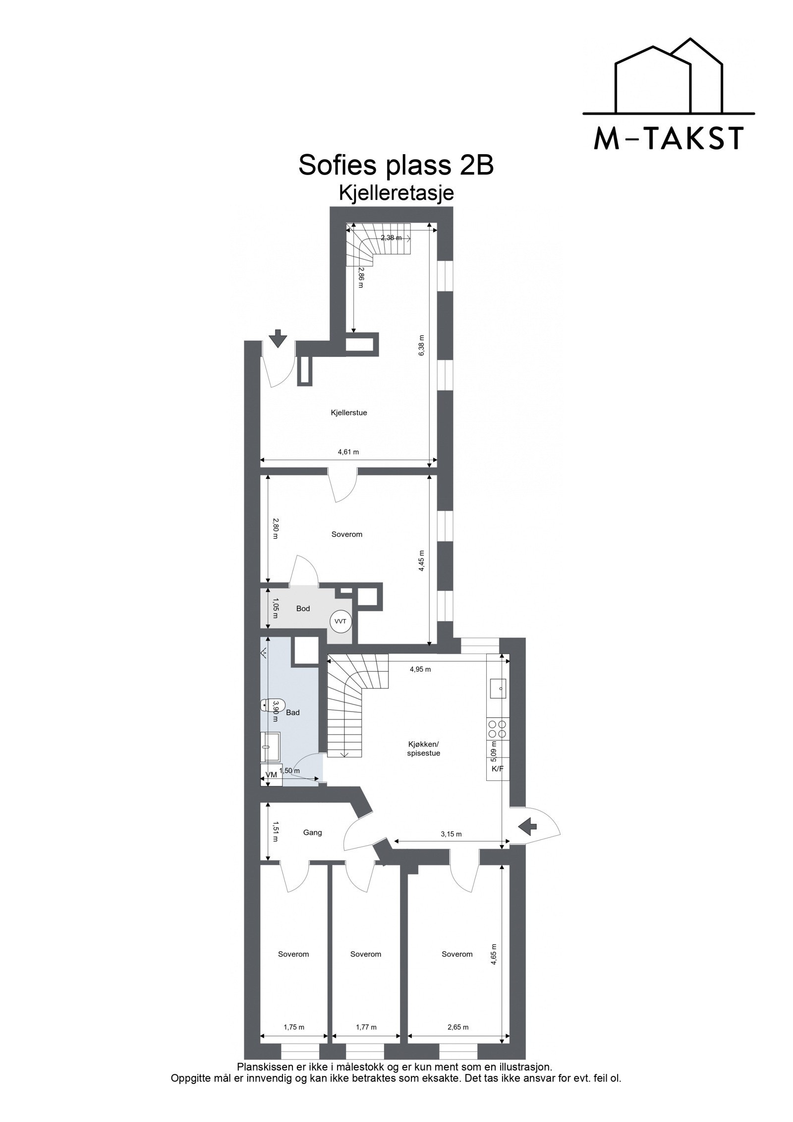 Plantegning kjelleretasje Galleribilde