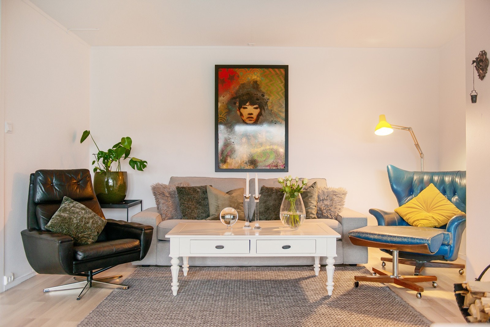 Pent stue malt i nøytral farge, her er det mange muligheter Galleribilde