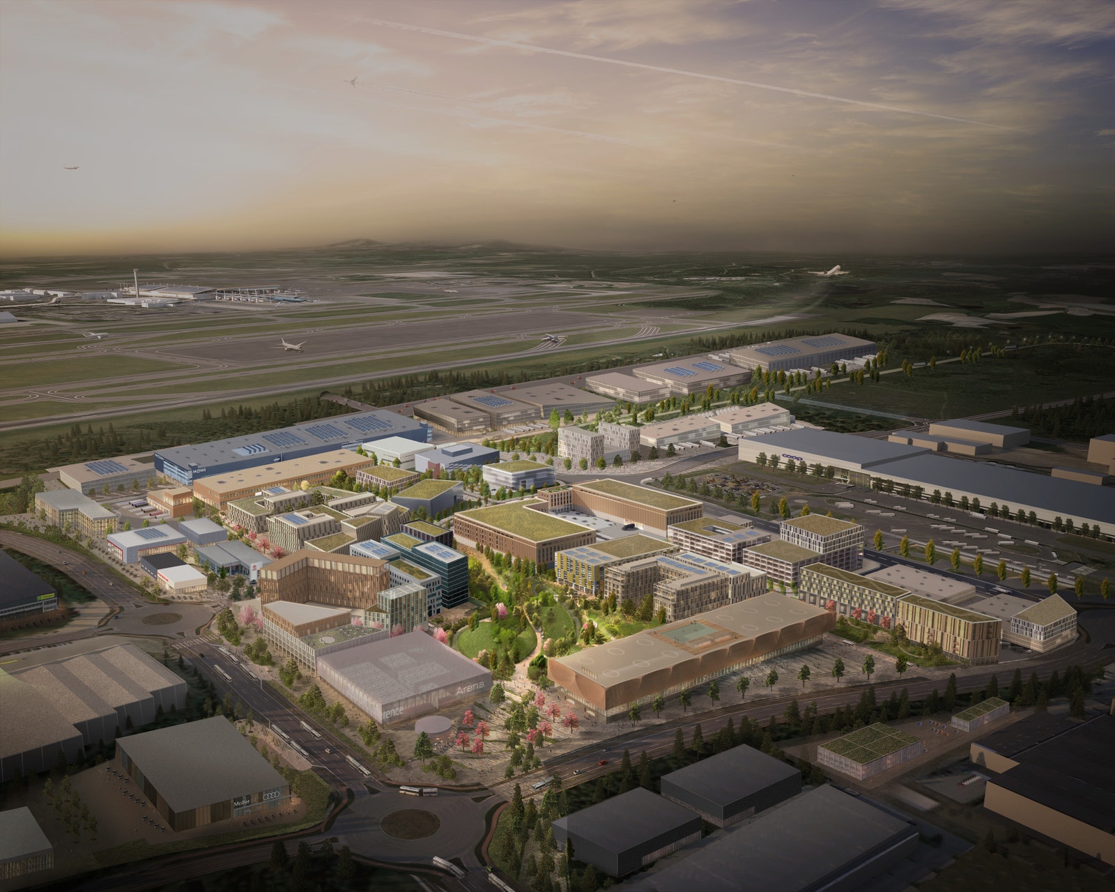 Visualisering av hvordan området kan bli når det er ferdig utviklet. Galleribilde