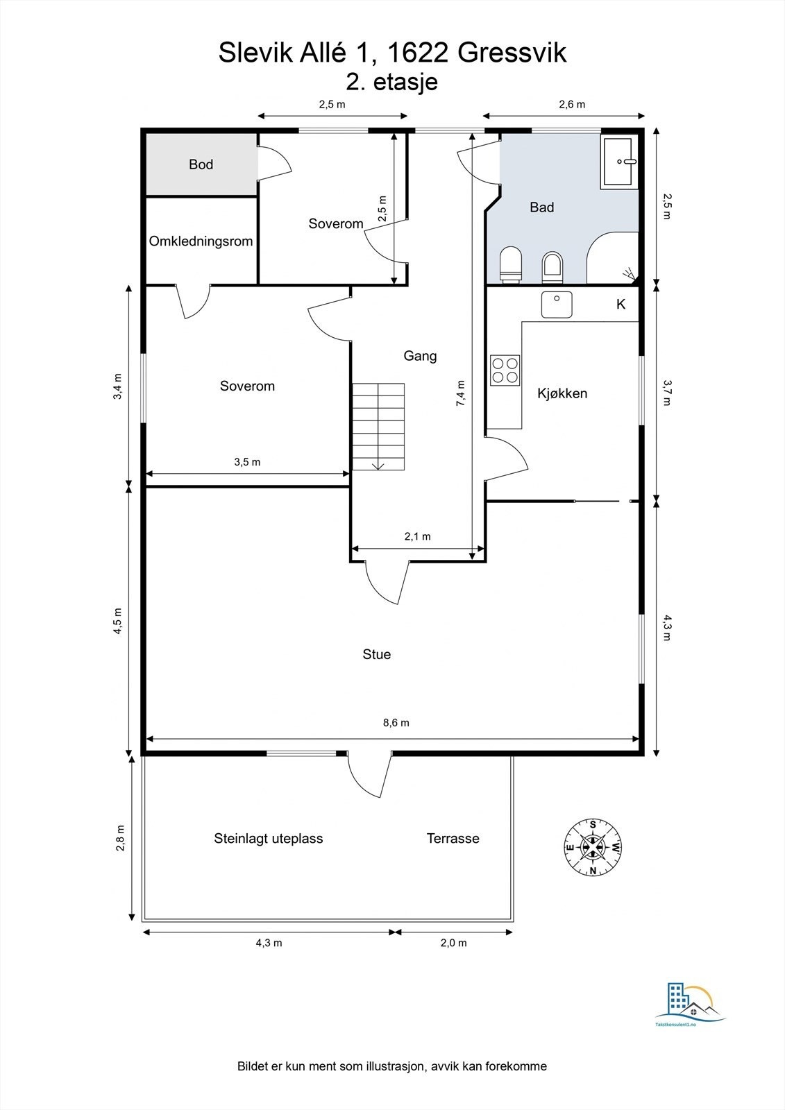 Veiledende skisse av hovedetasje. Galleribilde