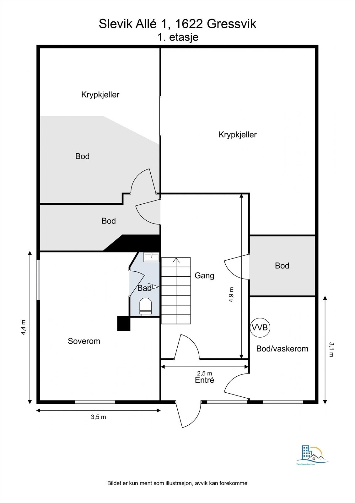 Veiledende skisse av kjeller. Galleribilde