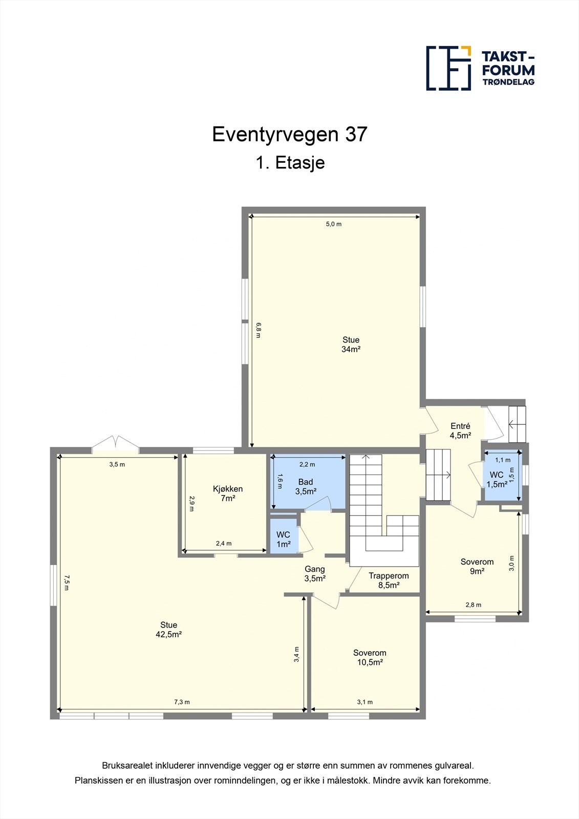 Planskisse 1. etasje. Galleribilde