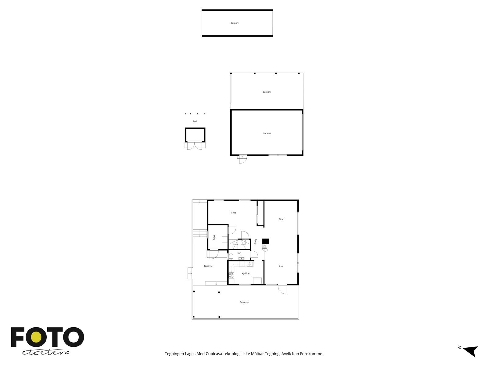 Hovedetasjen har en åpen løsning med stue og kjøkken, samt utgang til stor terrasse. Galleribilde