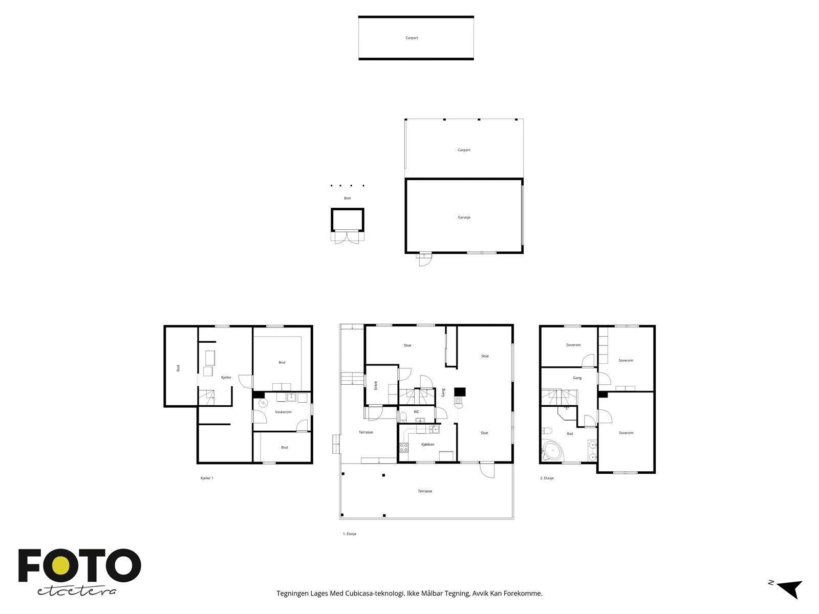 Plantegning alle etasjer Galleribilde