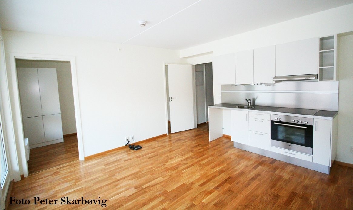 Fra stue mot kjøkken, soverom og gang Galleribilde