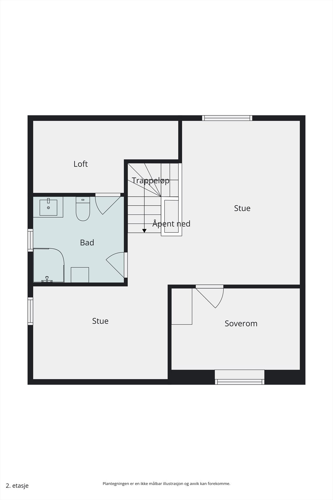 Plantegning for 2. etasje. Galleribilde