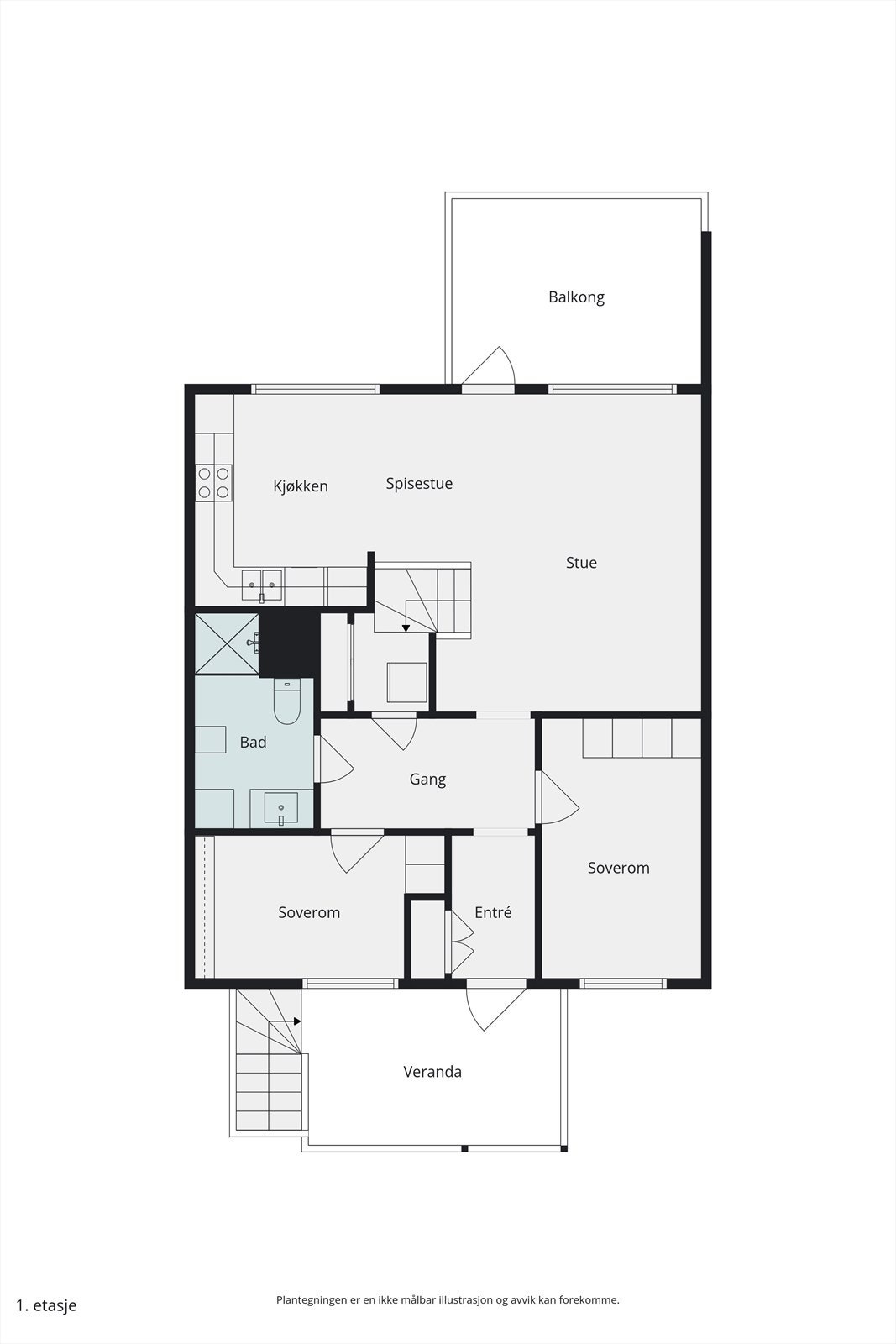Plantegning for 1. etasje. Galleribilde