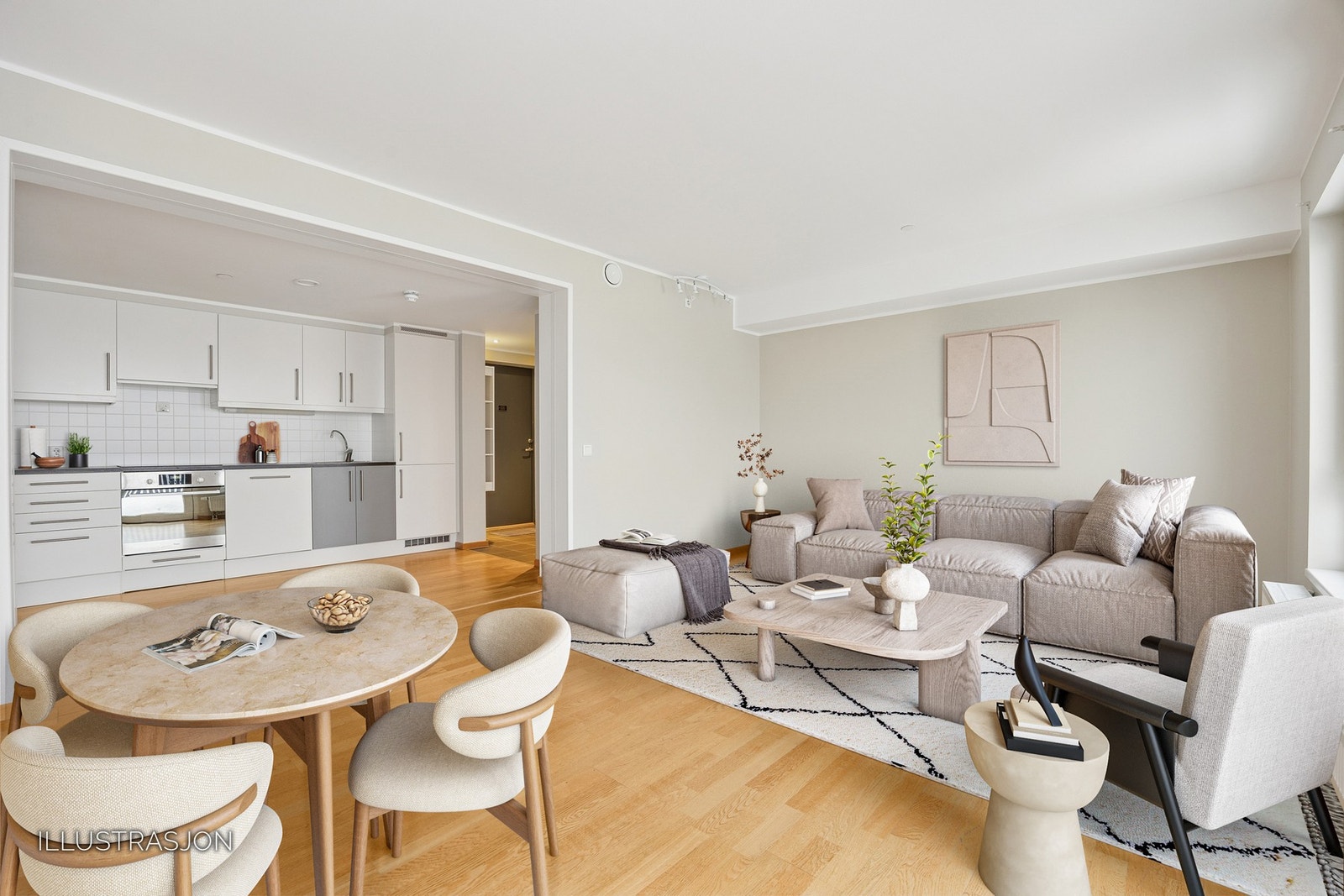 En moderne og tiltalende 2-roms leilighet med svært attraktiv beliggenhet midt i hjertet av Heimdal. Galleribilde