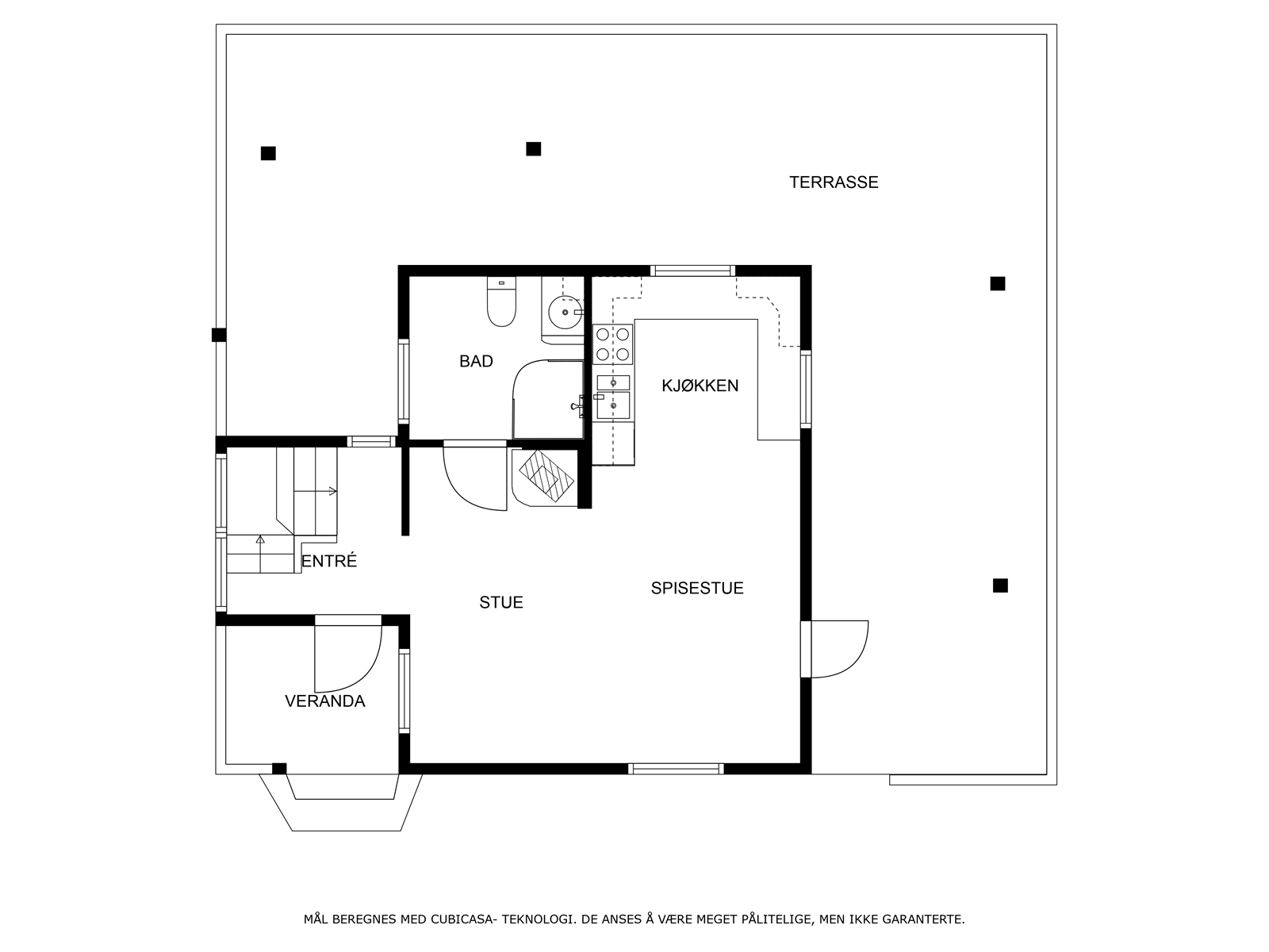 Plantegning enebolig 1. etasje. Galleribilde