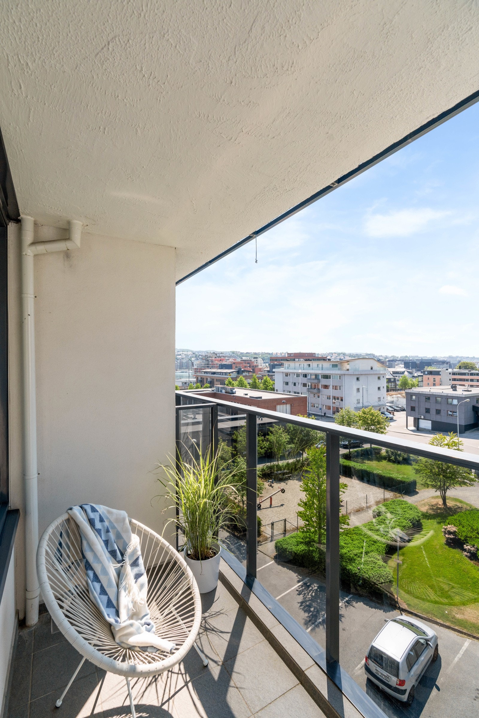 Fra balkongen er det utsikt over Sandnes sentrum. Galleribilde