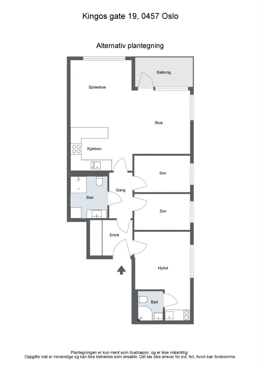 Alternativ plantegning Galleribilde