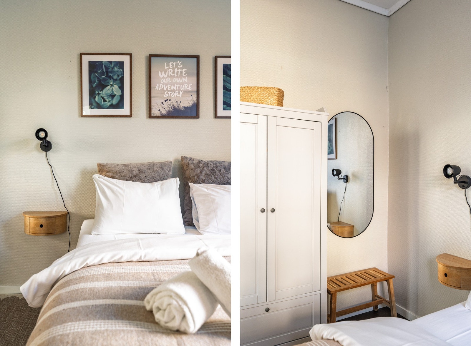 Her er det god plass til dobbeltseng og ønsket garderobeløsning. Galleribilde