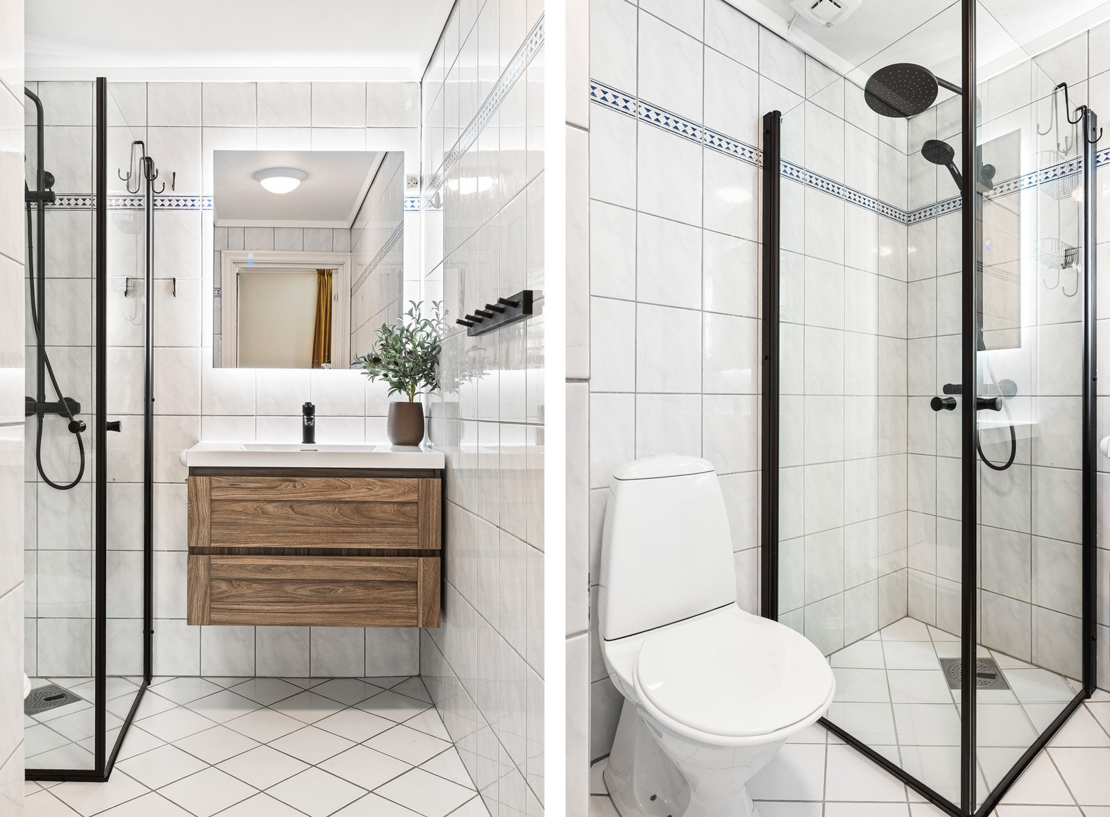 Her er det både varmekabler i gulvet og elektrisk vifte for ventilasjon. Galleribilde