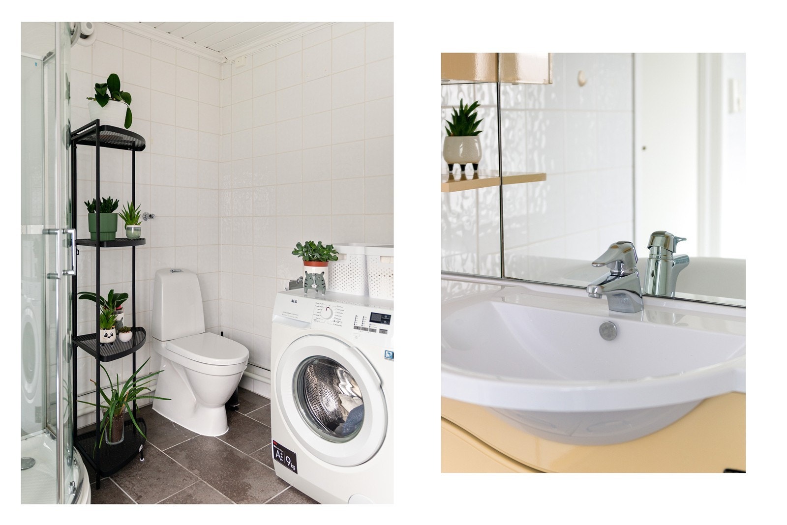 Bad, med opplegg for vaskemaskin. Galleribilde