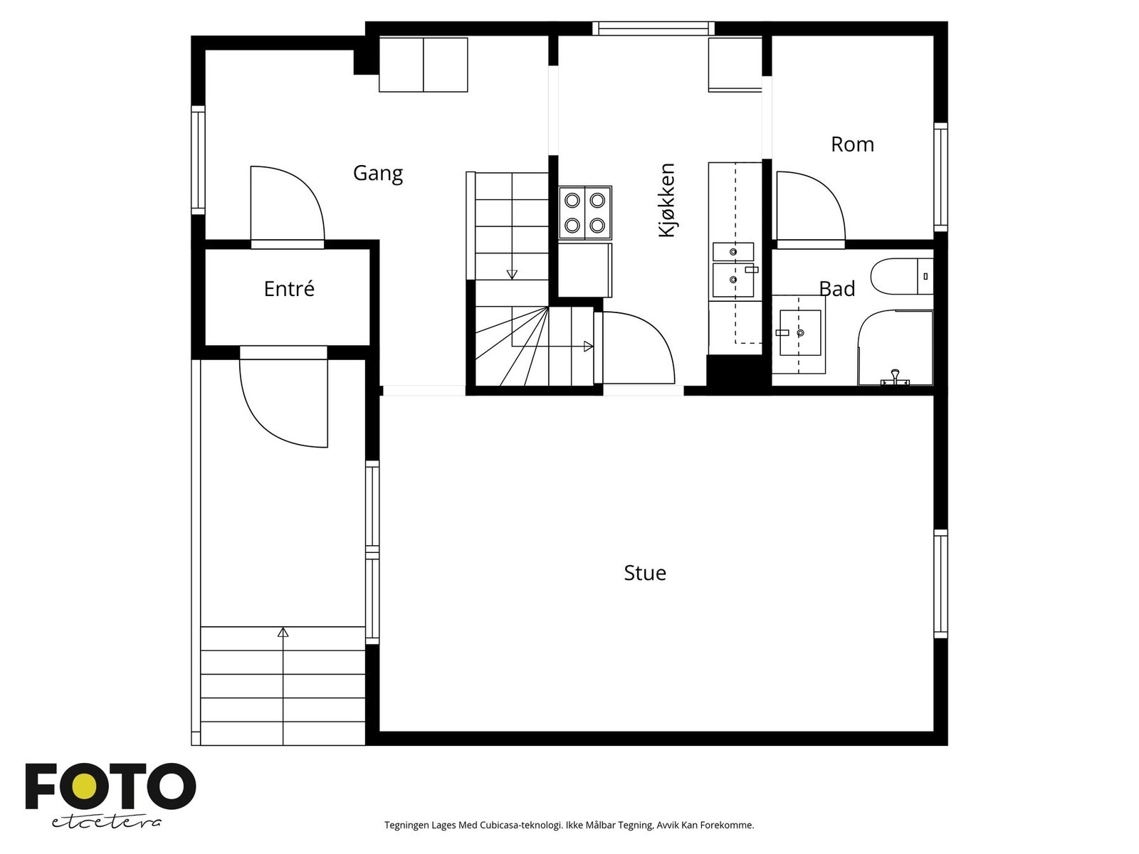 Planillustrasjon av 1.etg. i påbygd leilighet (7B) Galleribilde