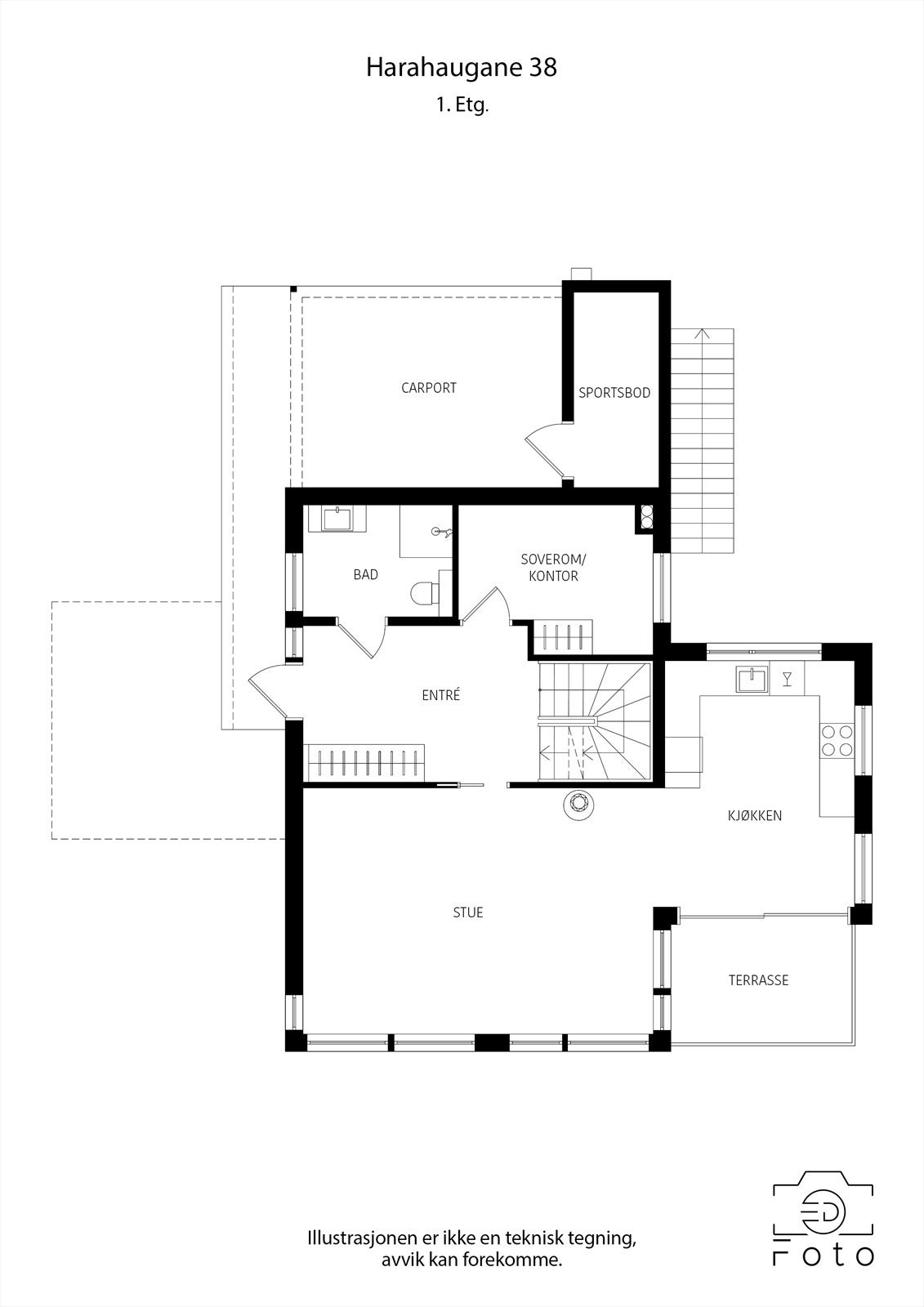 Plantegning 1. etasje. Galleribilde