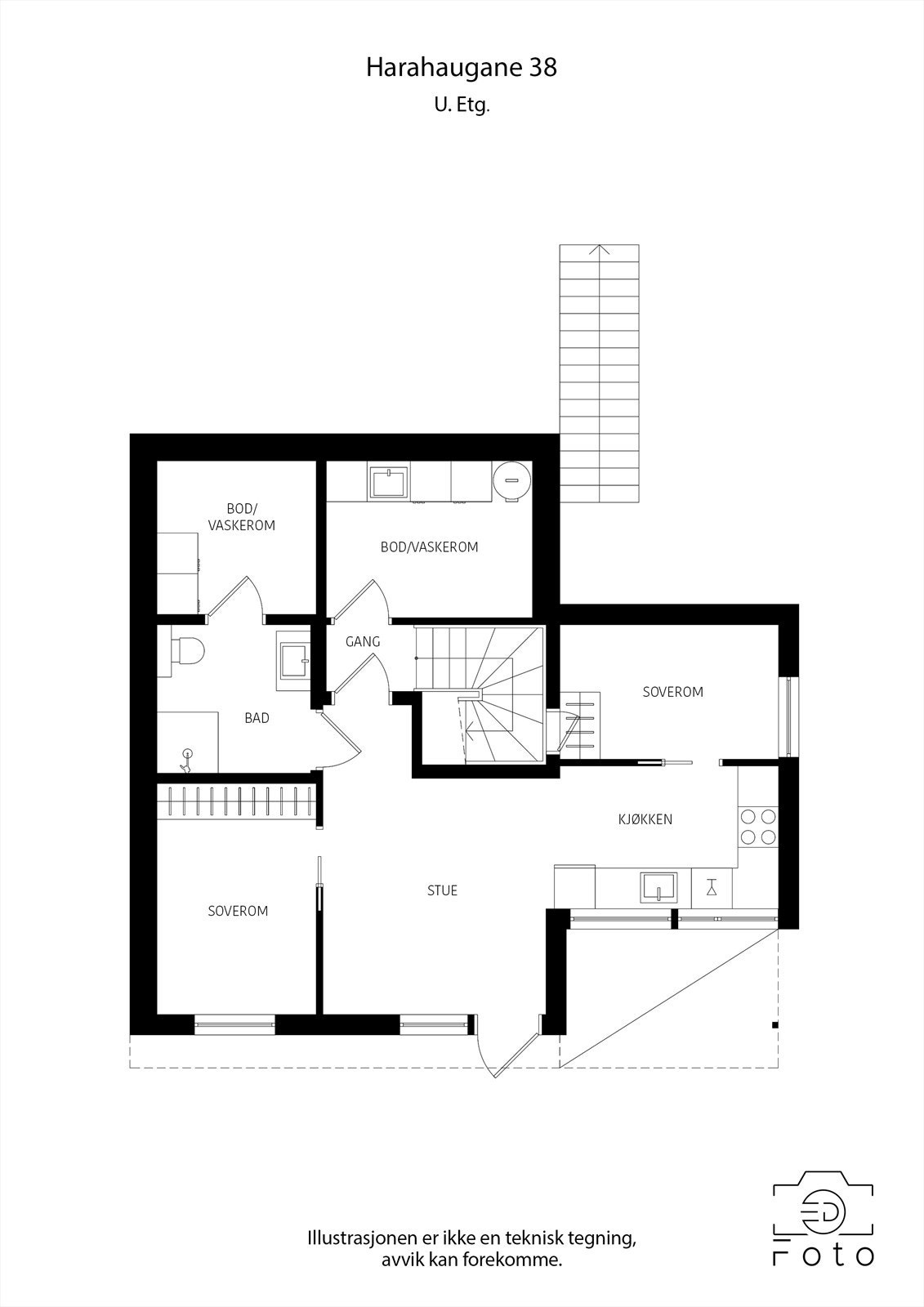 Plantegning underetasje. Galleribilde