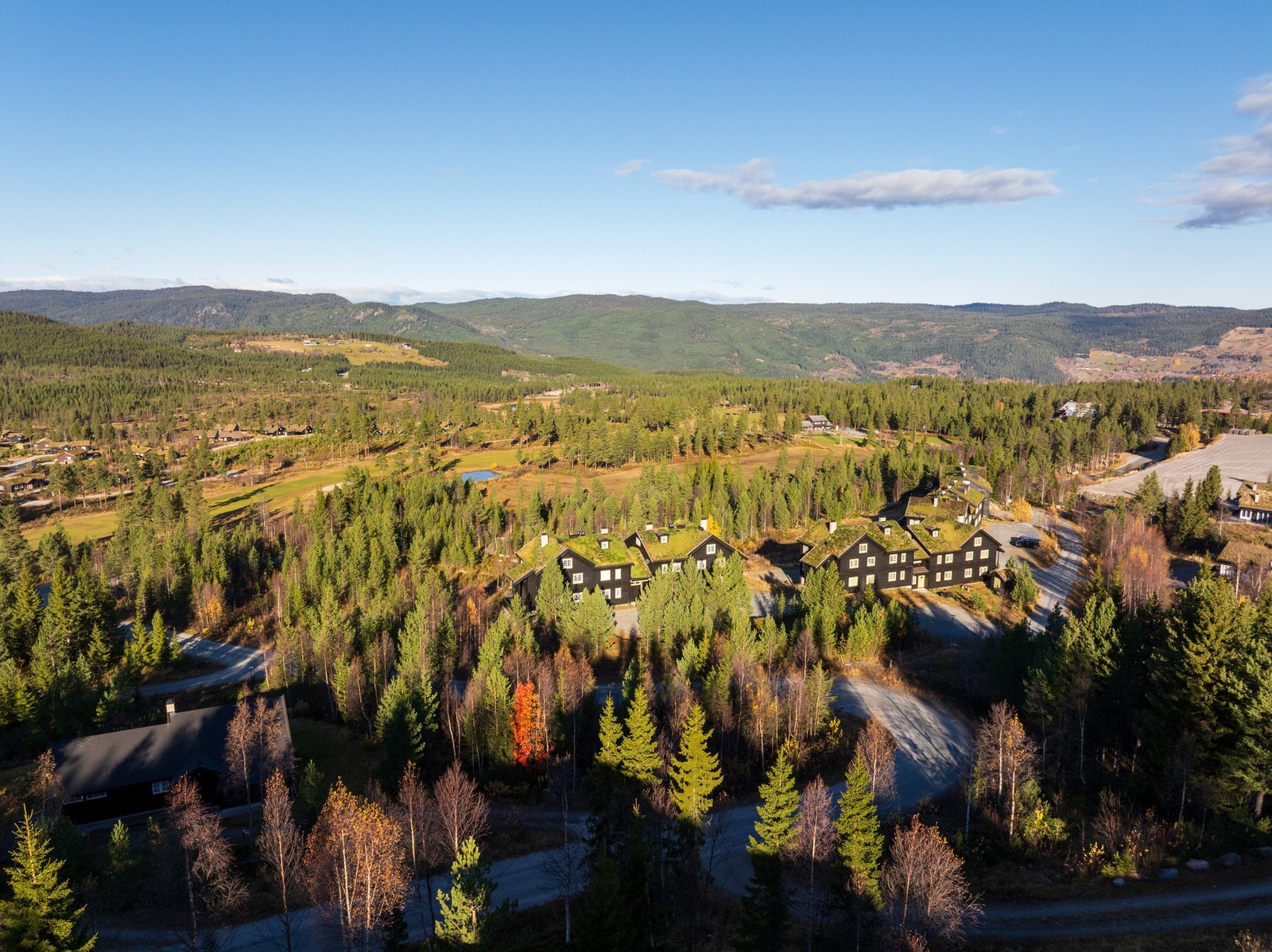 Nesbyen Fjellandsby ligger solrikt til og har fin utsikt. Galleribilde