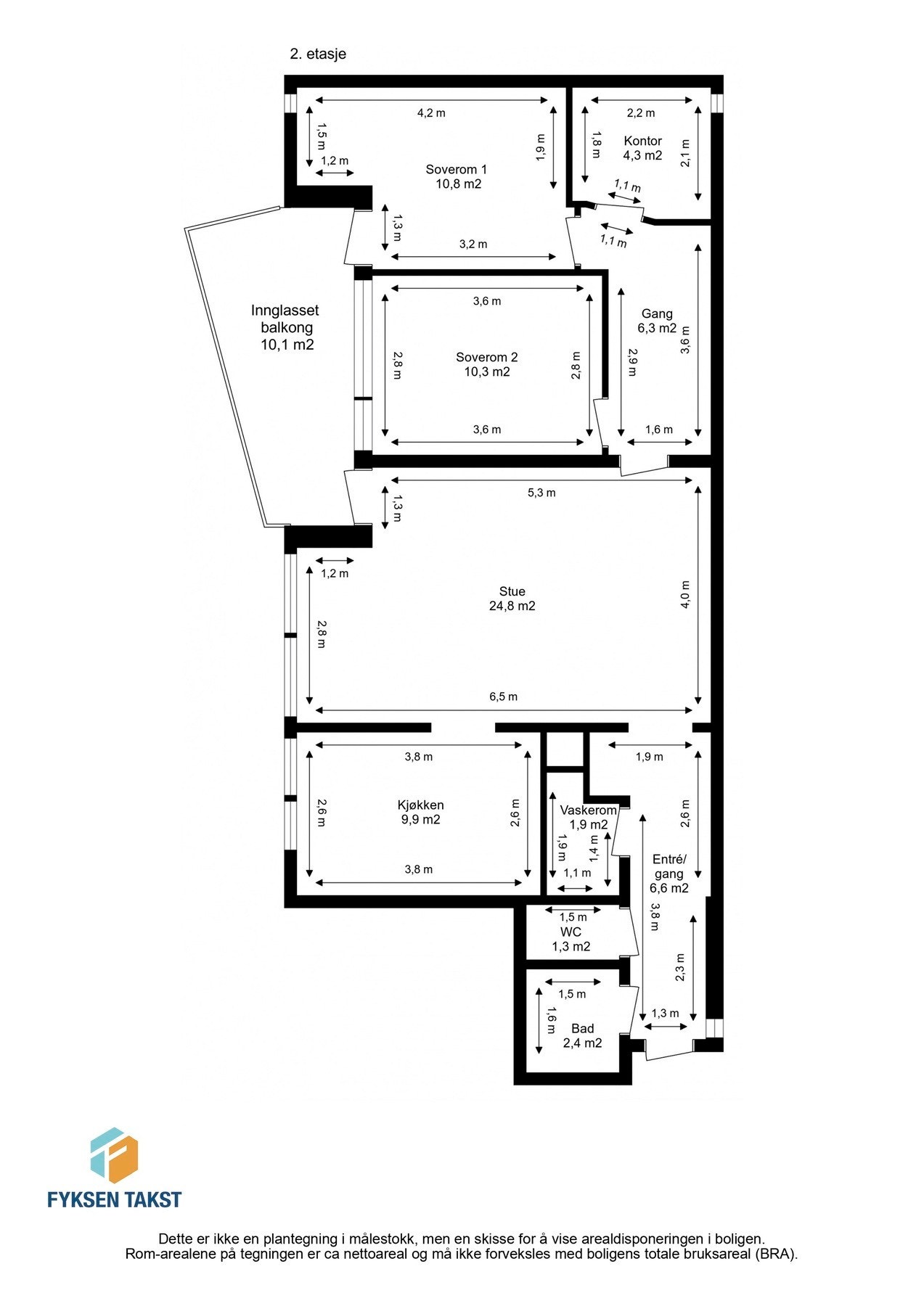 Målsatt planskisse. Galleribilde