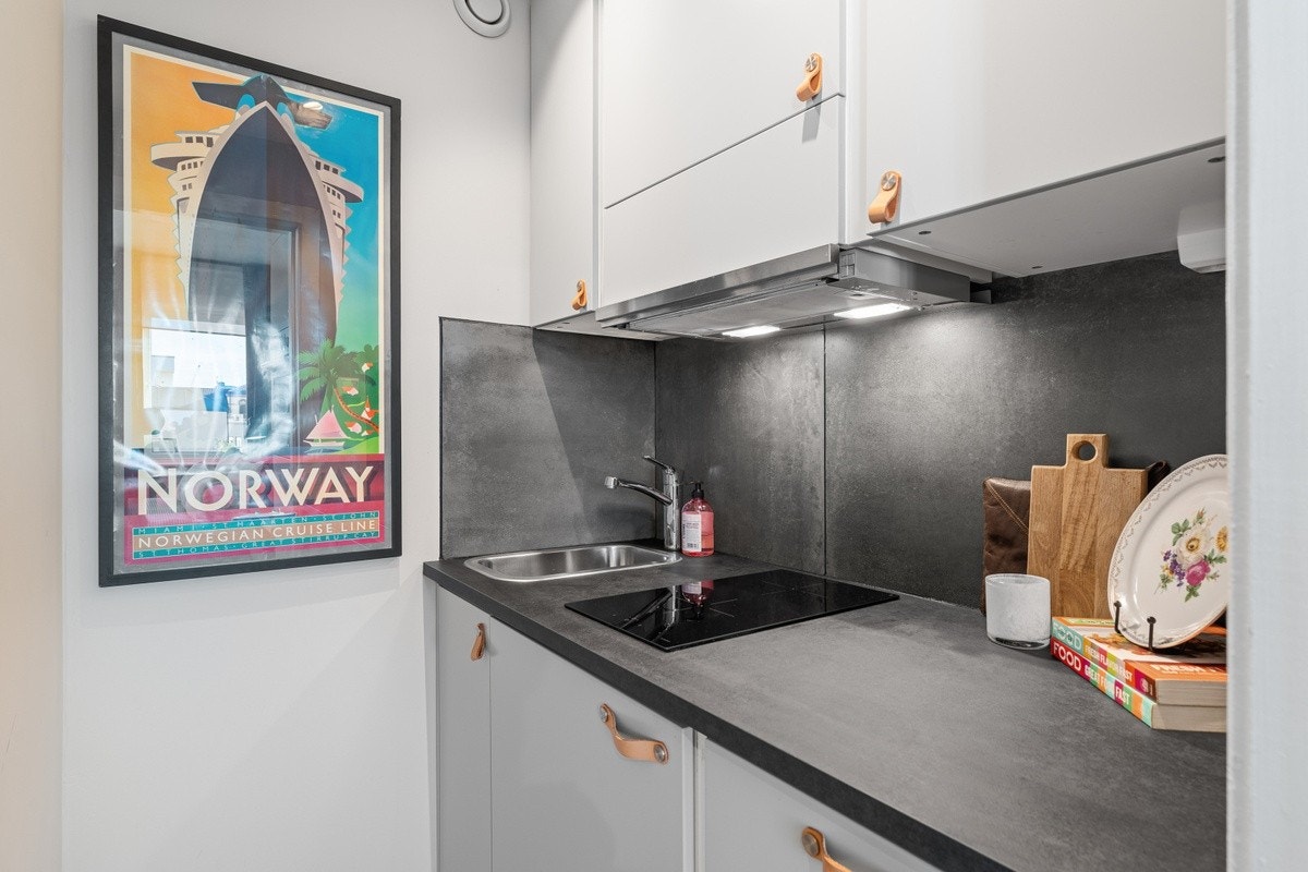 Pent kjøkken hvor plassen er godt utnyttet Galleribilde